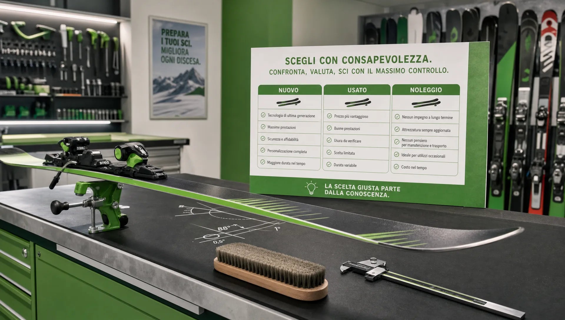 Sci vendita: quando comprare nuovo, usato o noleggio