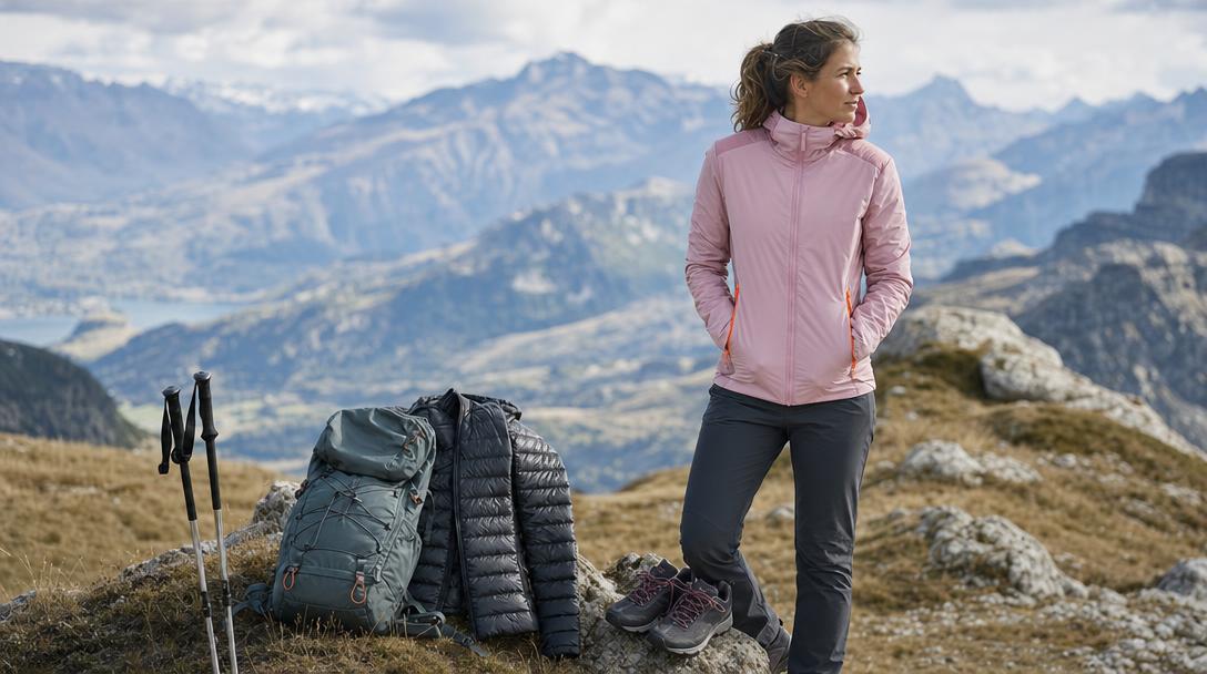 Selezione Outdoors Ski Sises con giacche, pantaloni, accessori e scarpe per attività all'aperto