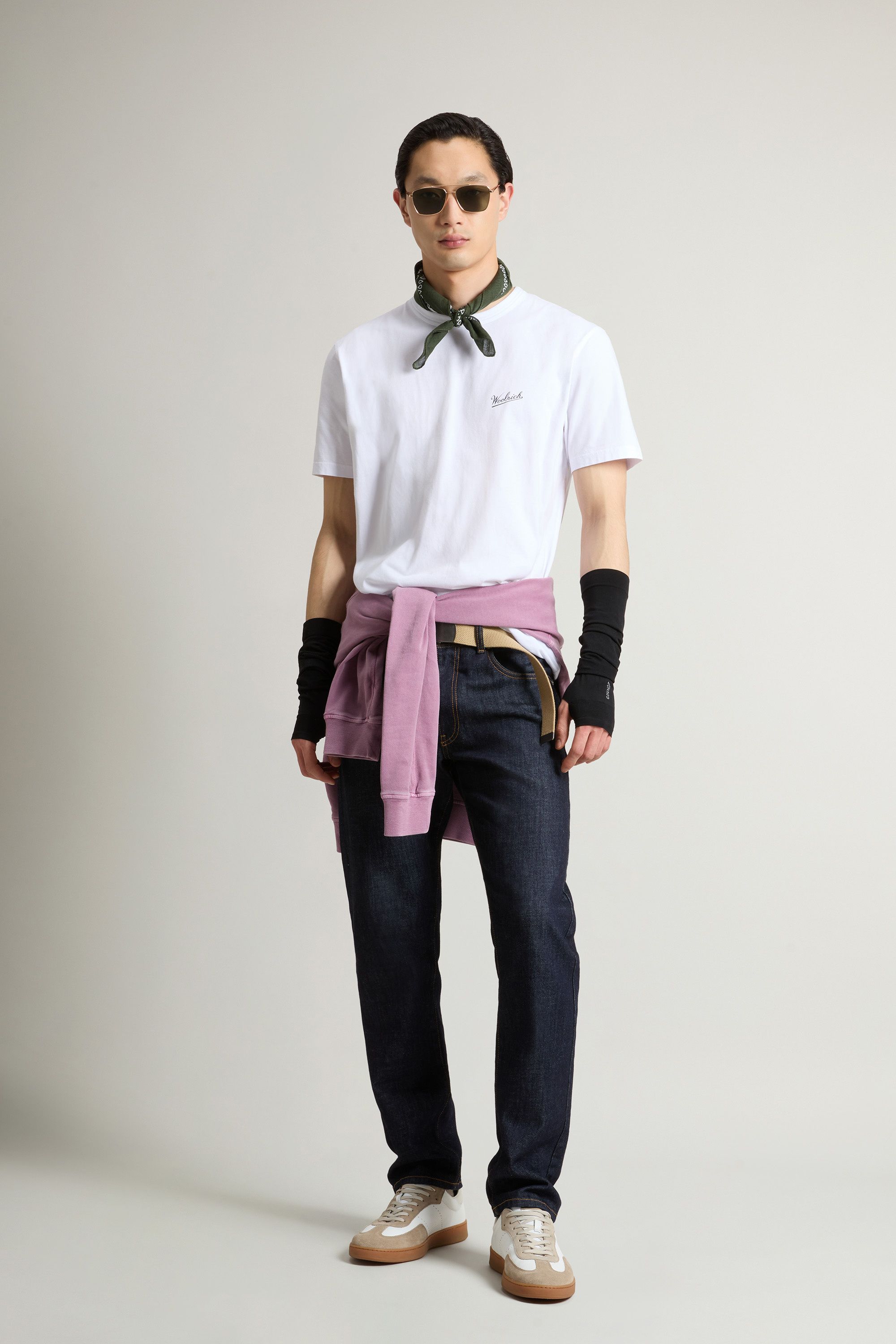T-shirt Logo Cotton Uomo Bright White