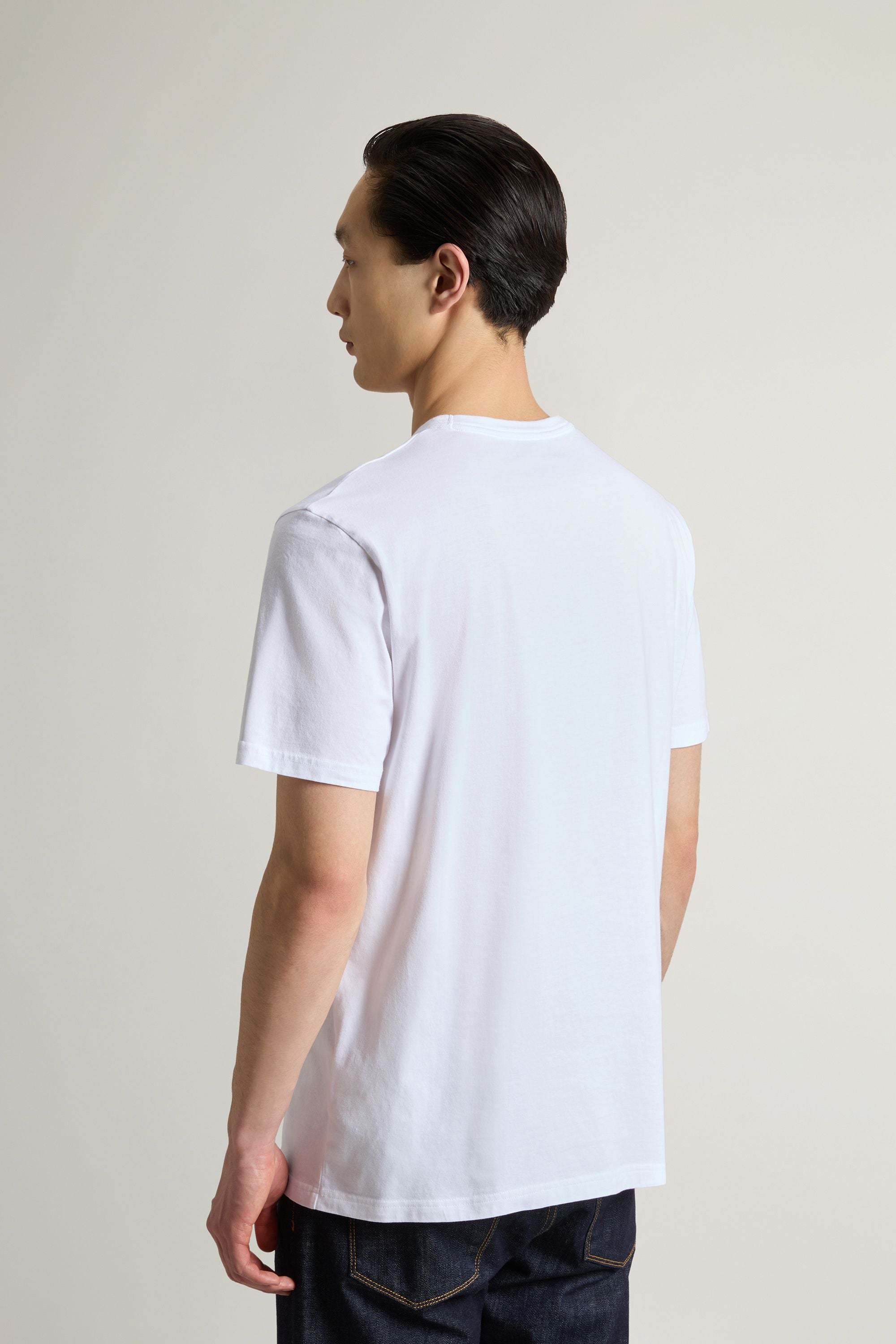 T-shirt Logo Cotton Uomo Bright White