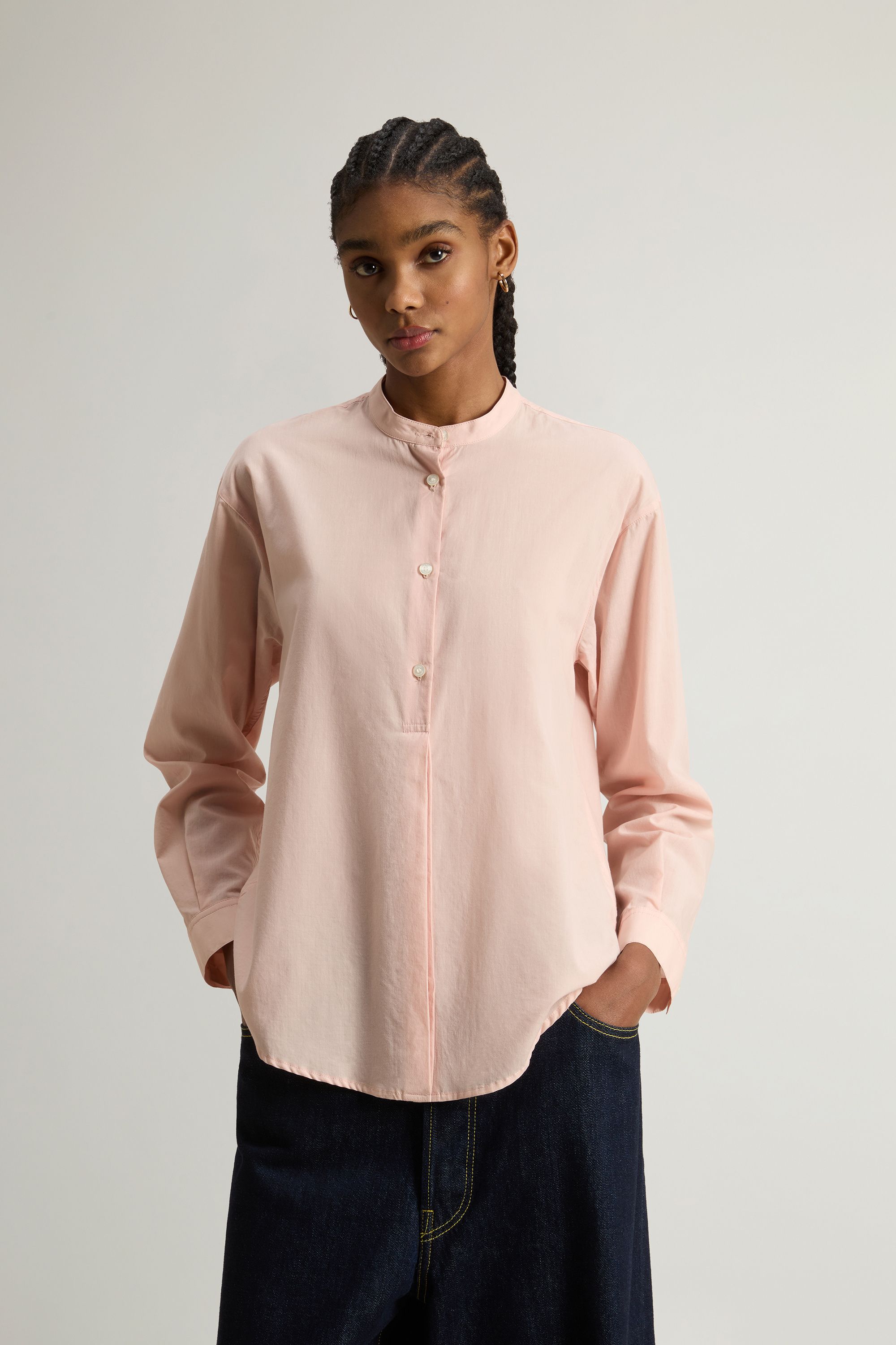 Camicia Relaxed Henley Donna Rose Smoke