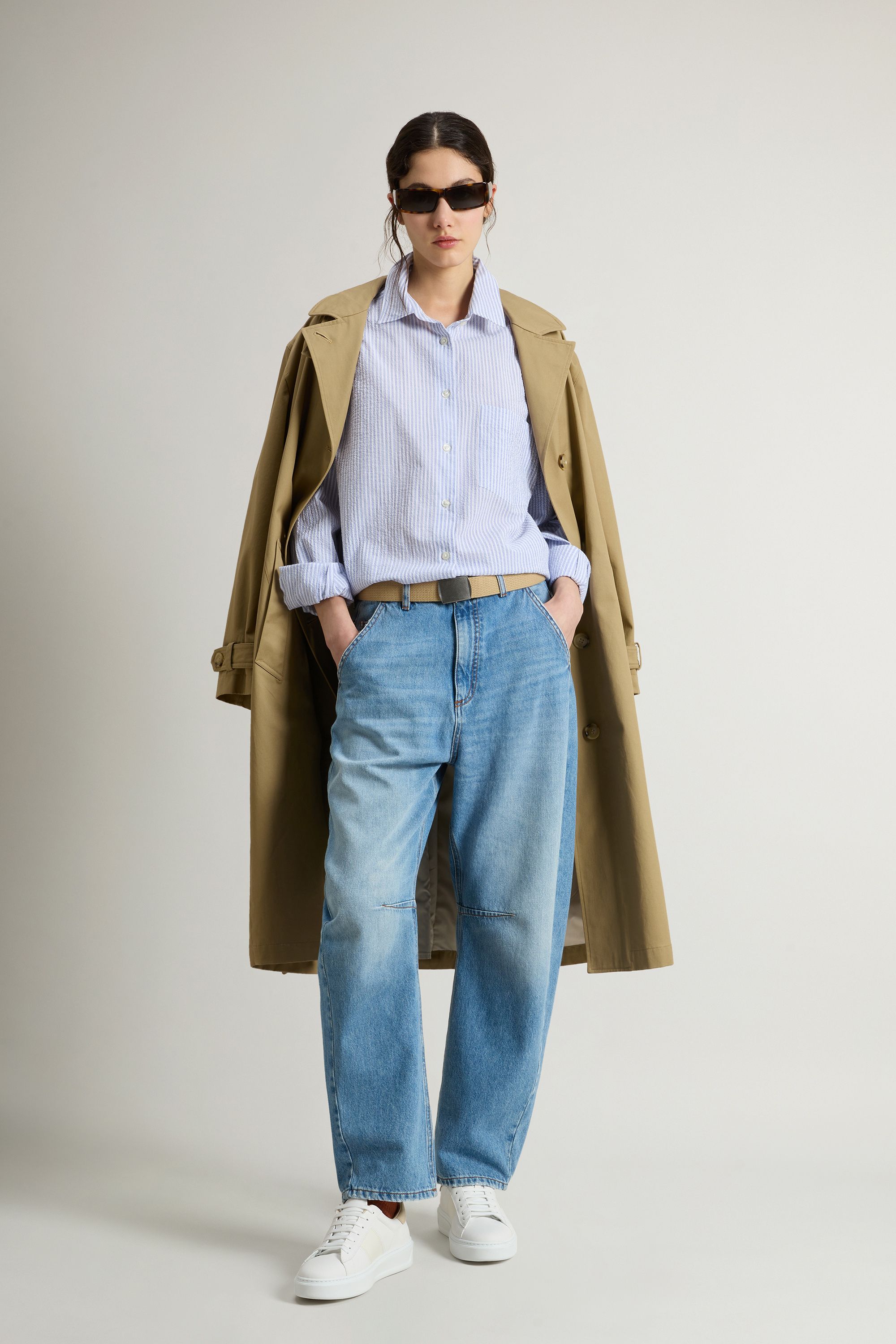 Camicia Seersucker Donna Blue Stripe