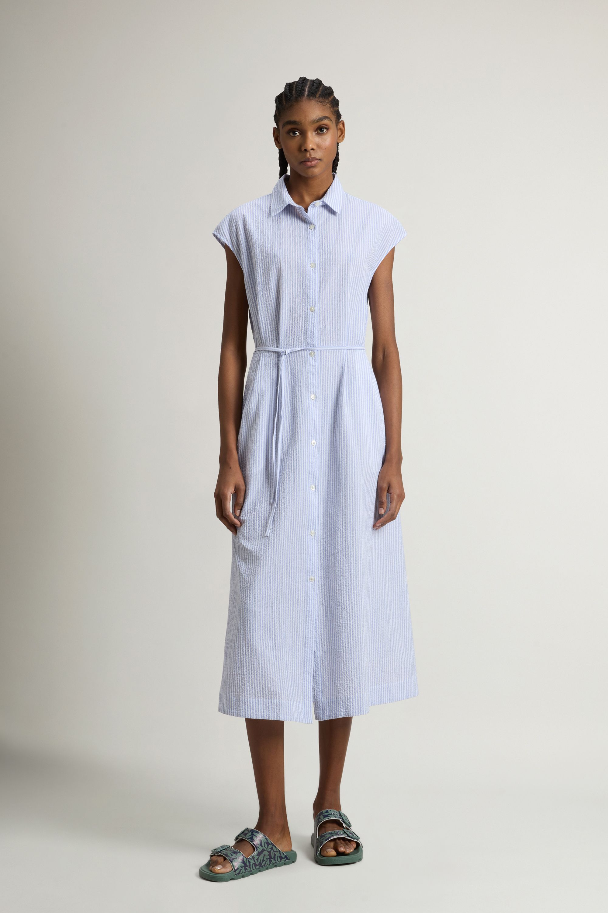 Vestito Long Donna Blue Stripe