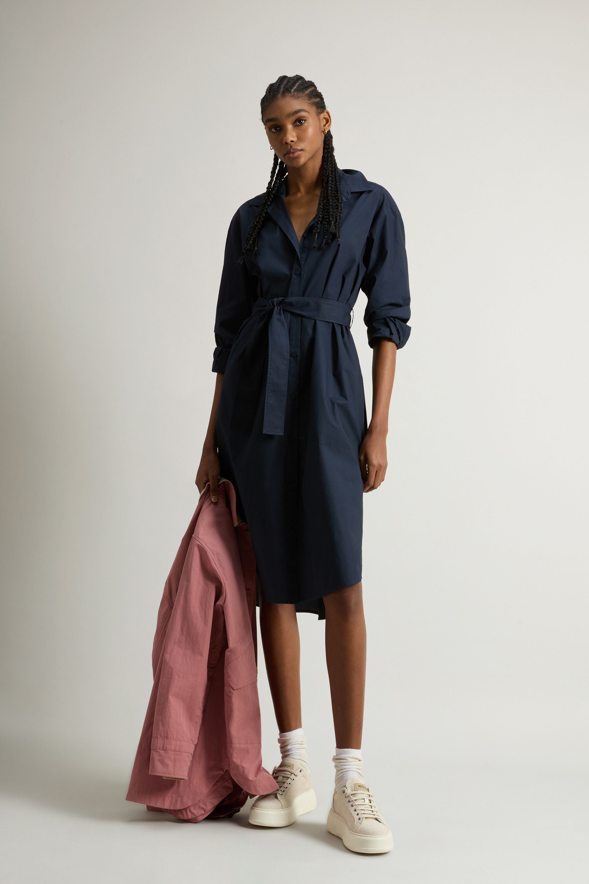 Vestito Belted Donna Melton Blue