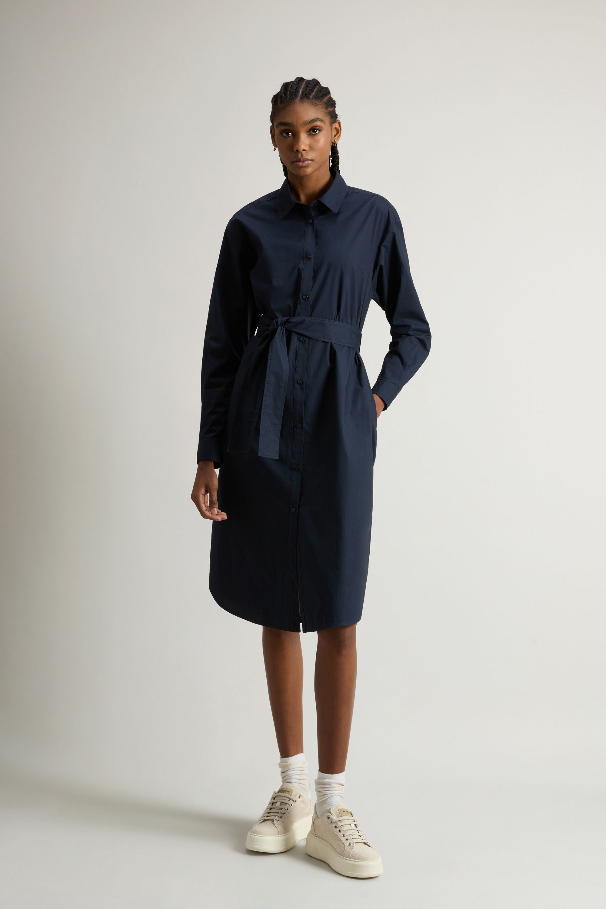 Vestito Belted Donna Melton Blue
