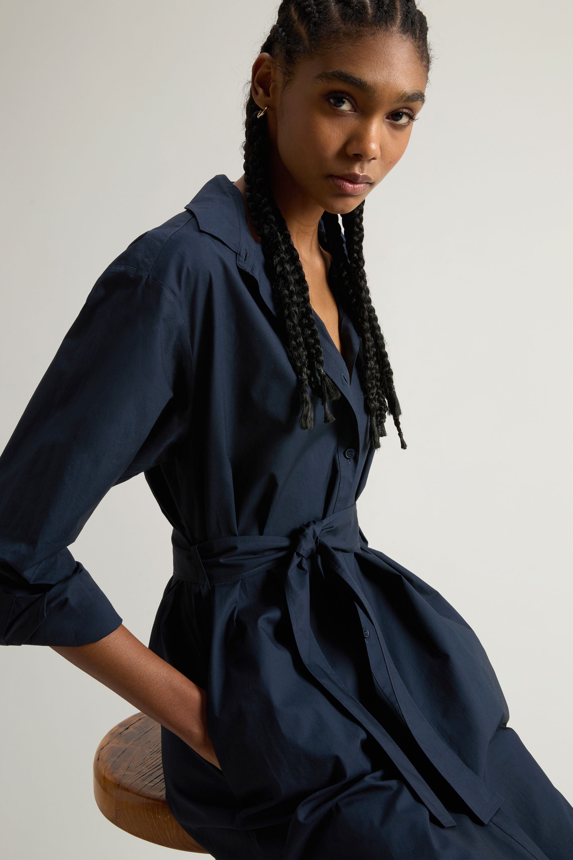 Vestito Belted Donna Melton Blue