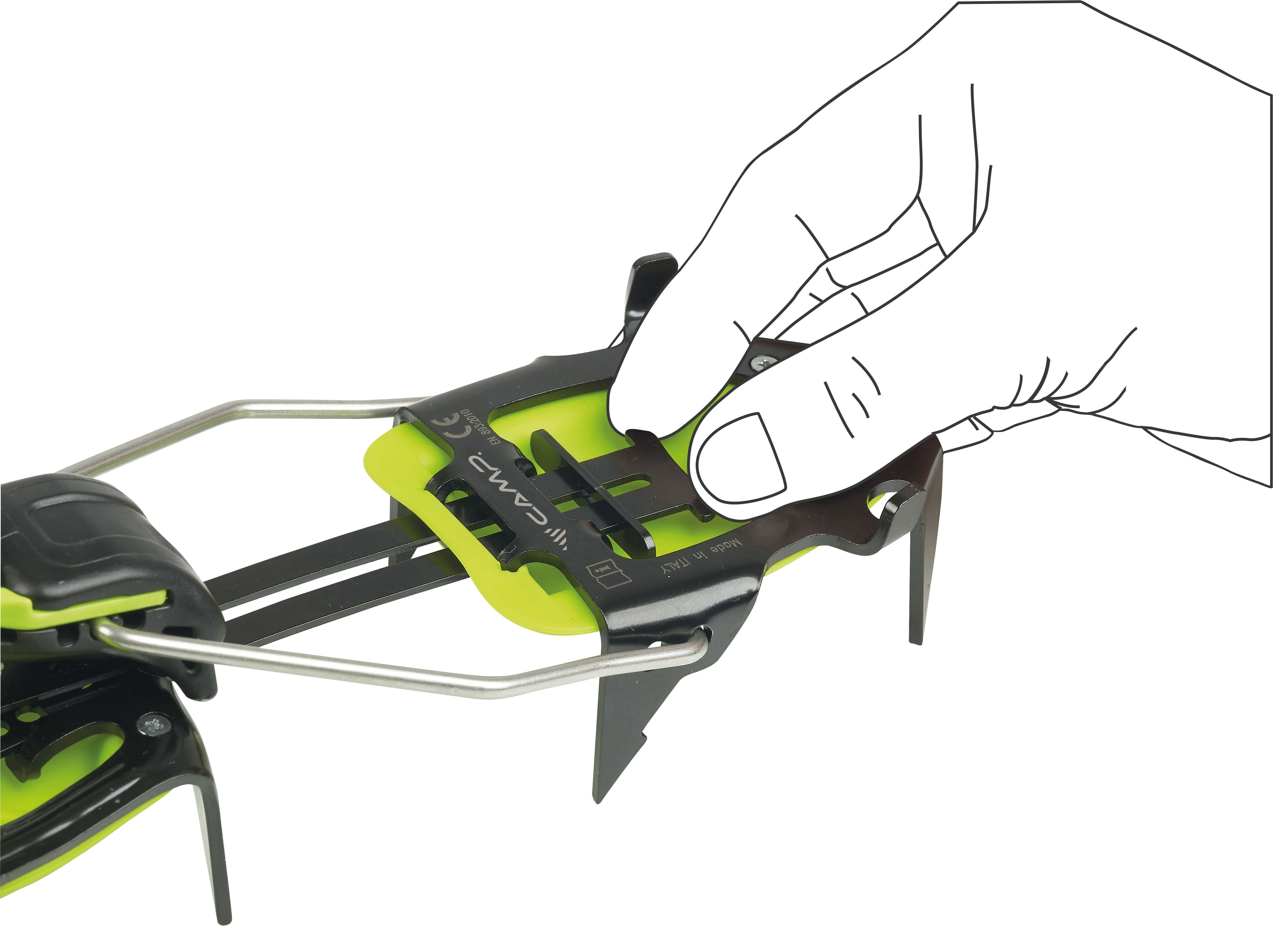 Ascent Auto/Semi Auto Crampons Black/Green Lime