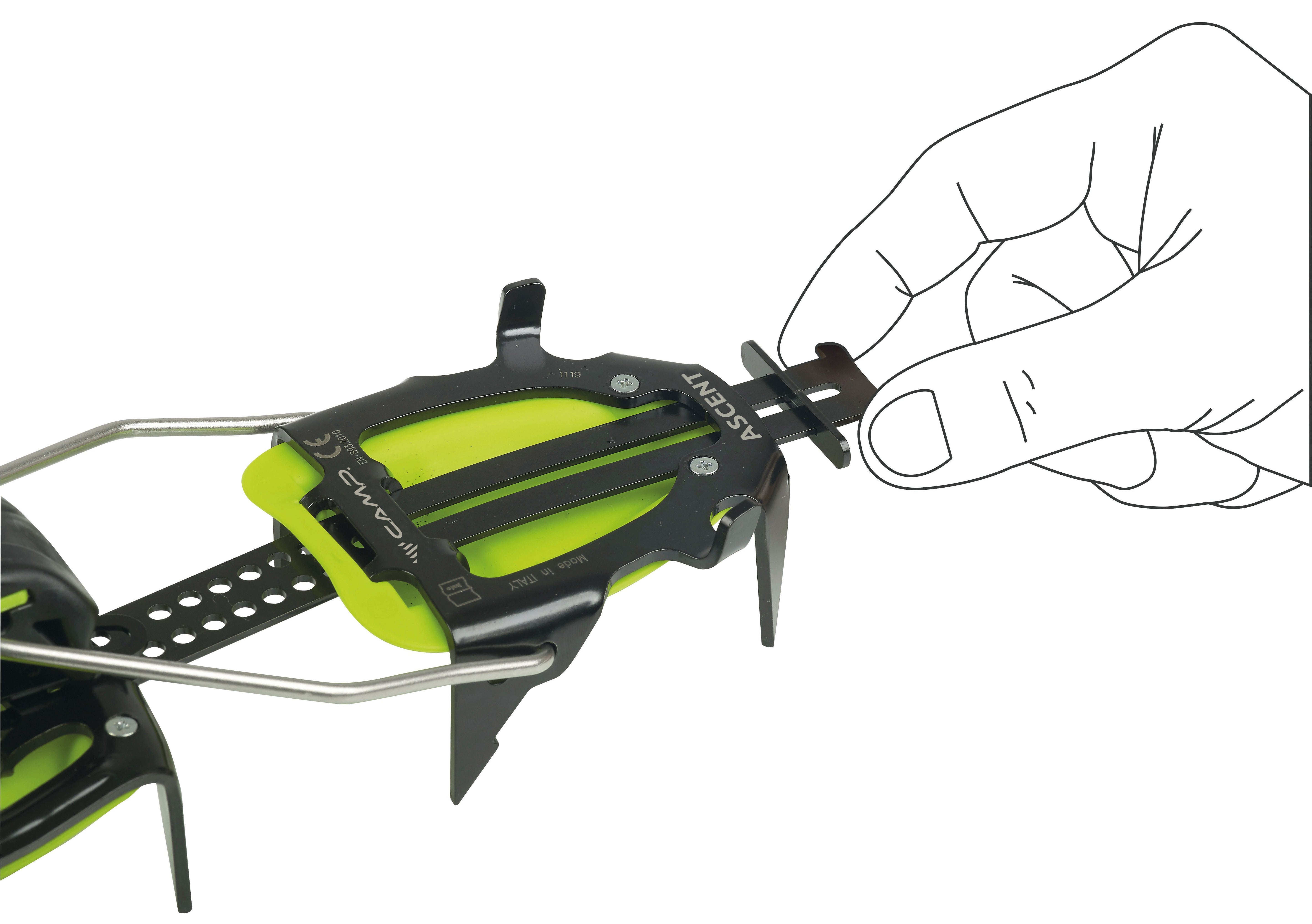 Ascent Auto/Semi Auto Crampons Black/Green Lime