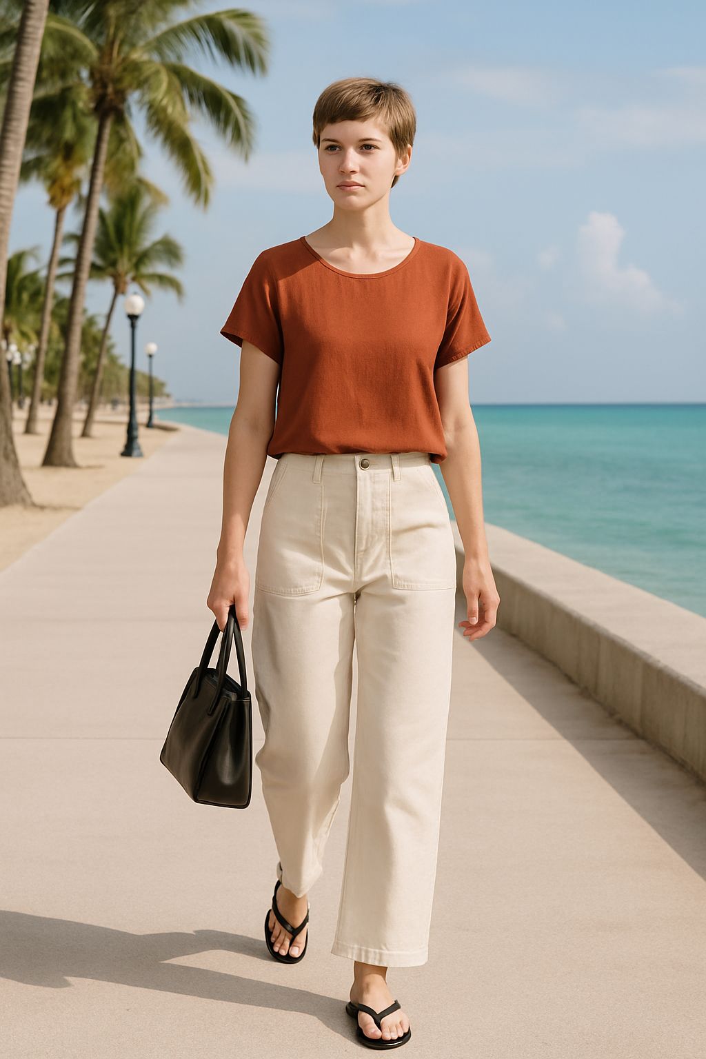 Frau Wesley Hose Sand