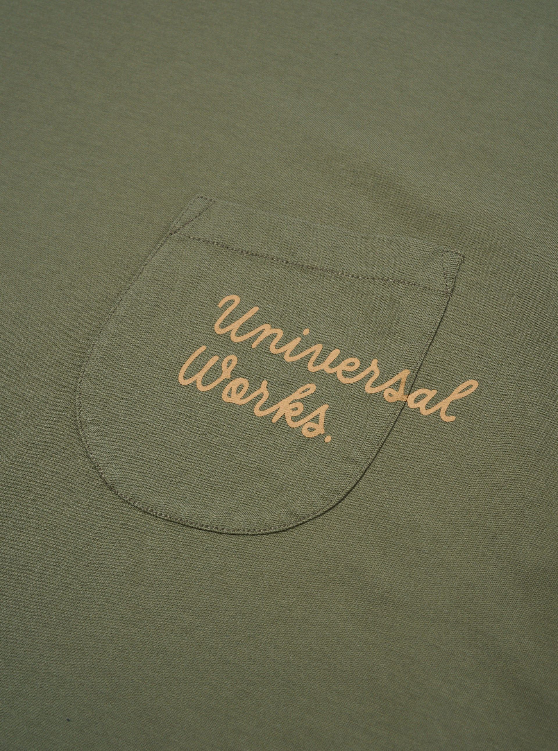 T-shirt Print Pocket Uomo Olive