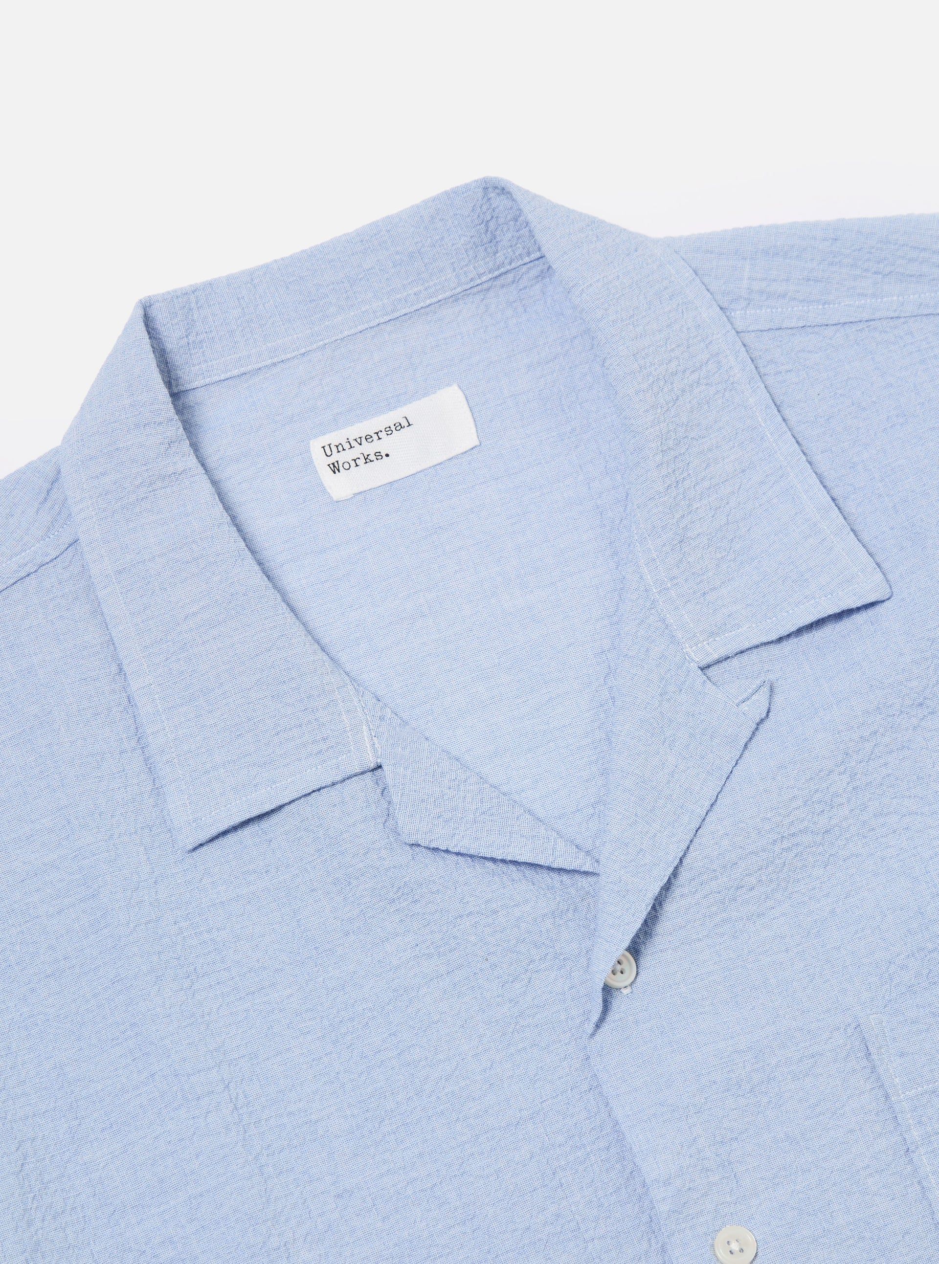 Men's Seersucker Shirt Pale Blue