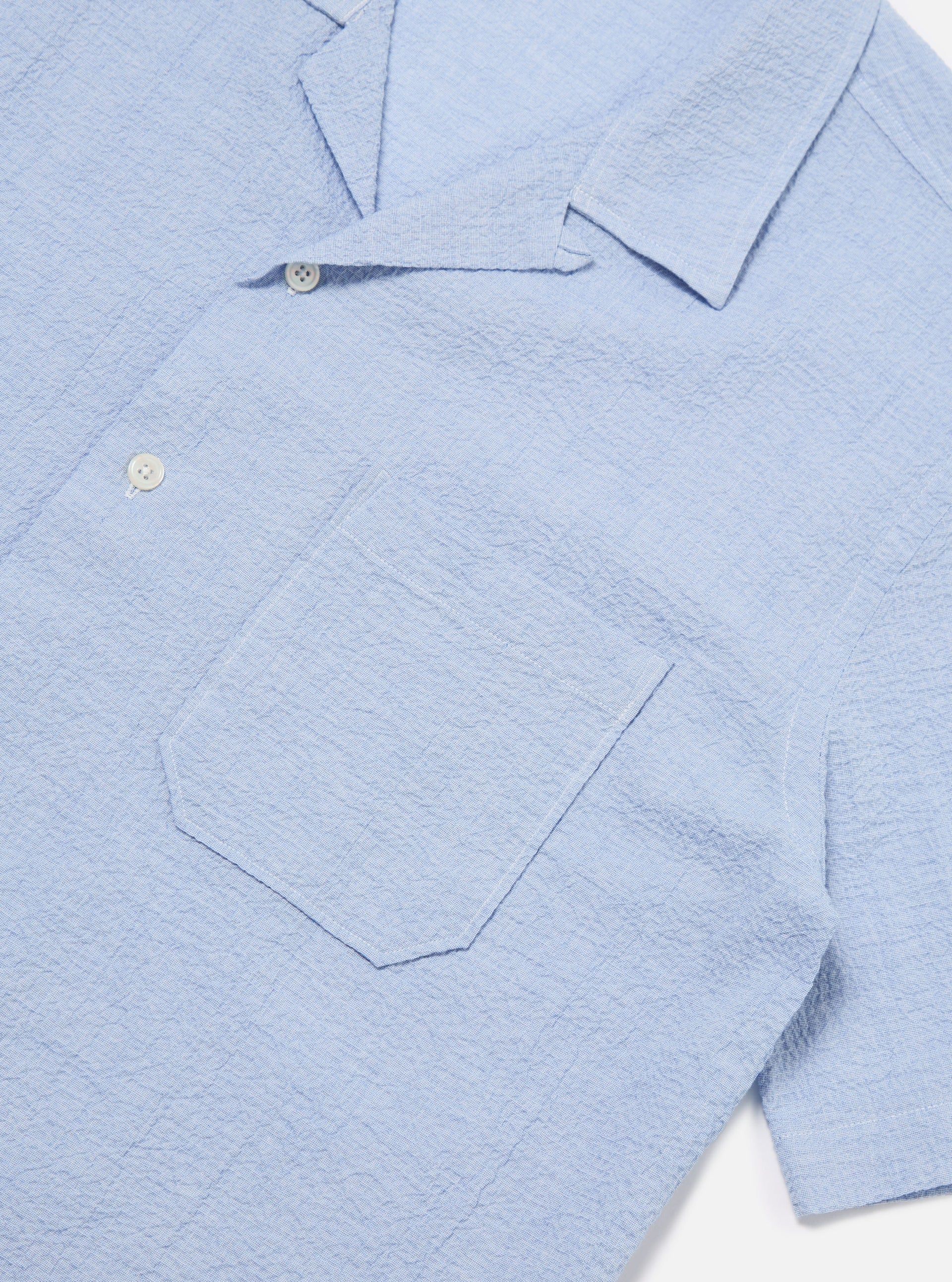 Men's Seersucker Shirt Pale Blue