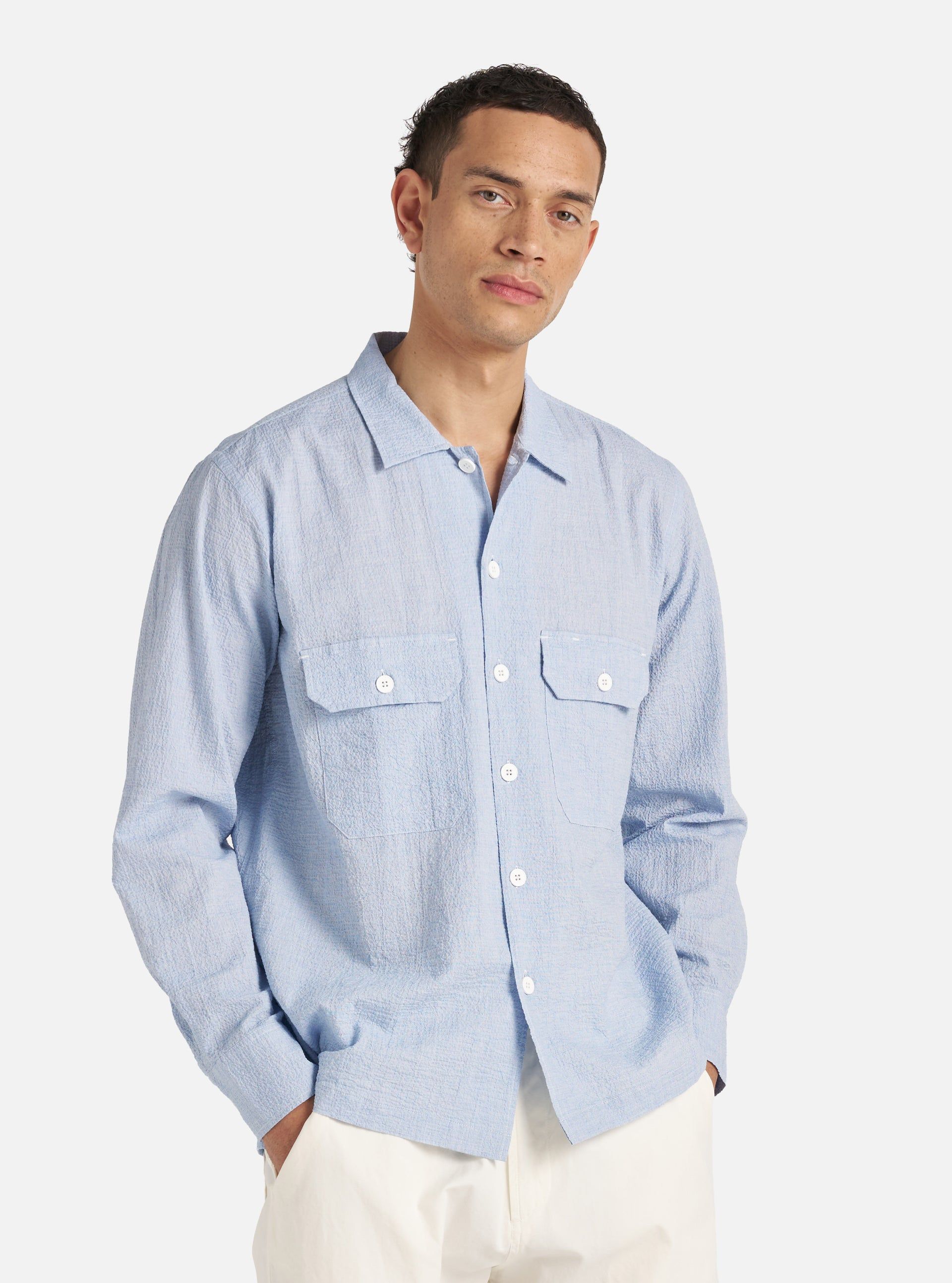 Mann Utility Hemd Pale Blue