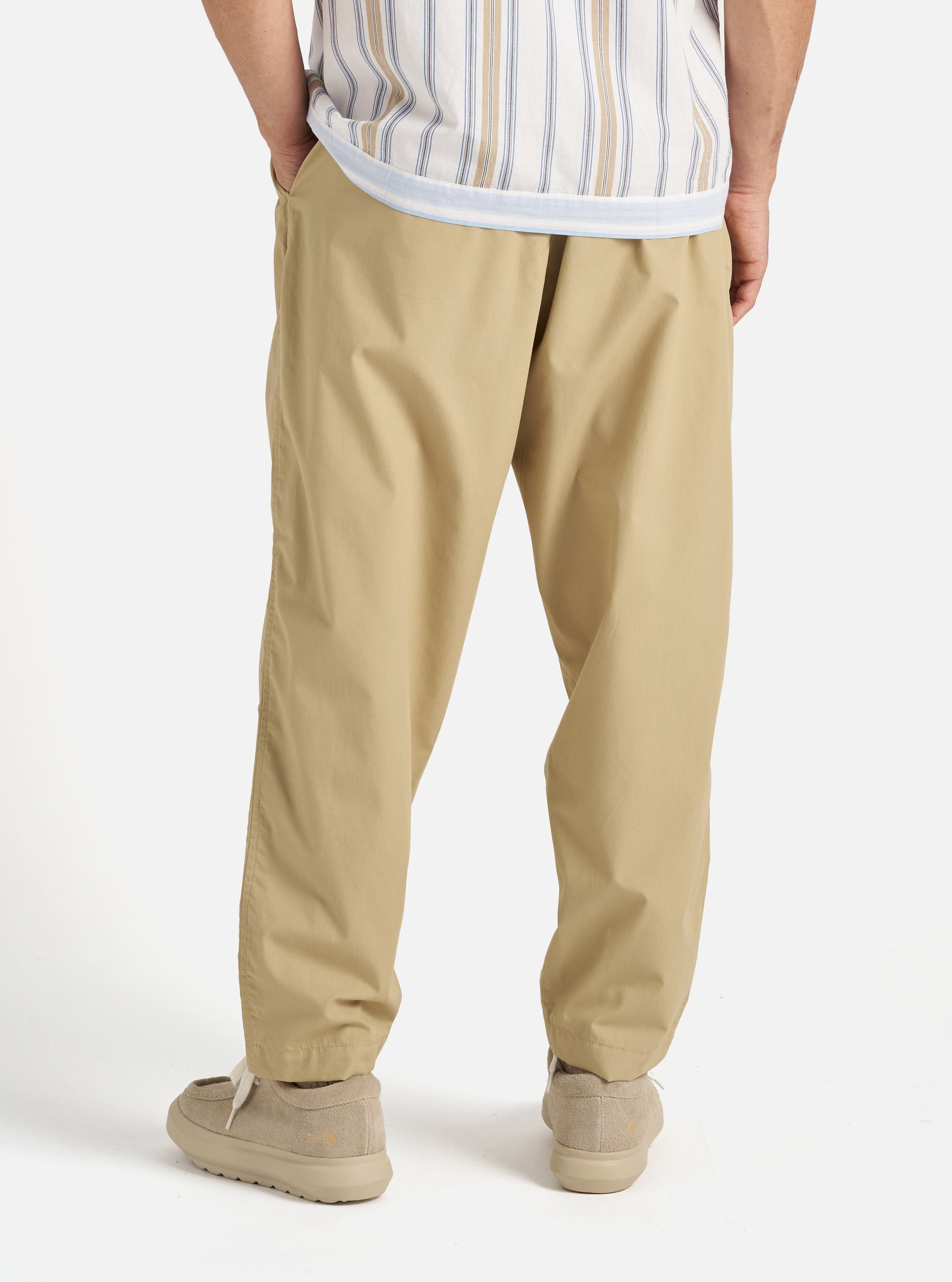 Men's Pleated Track Trousers Sand