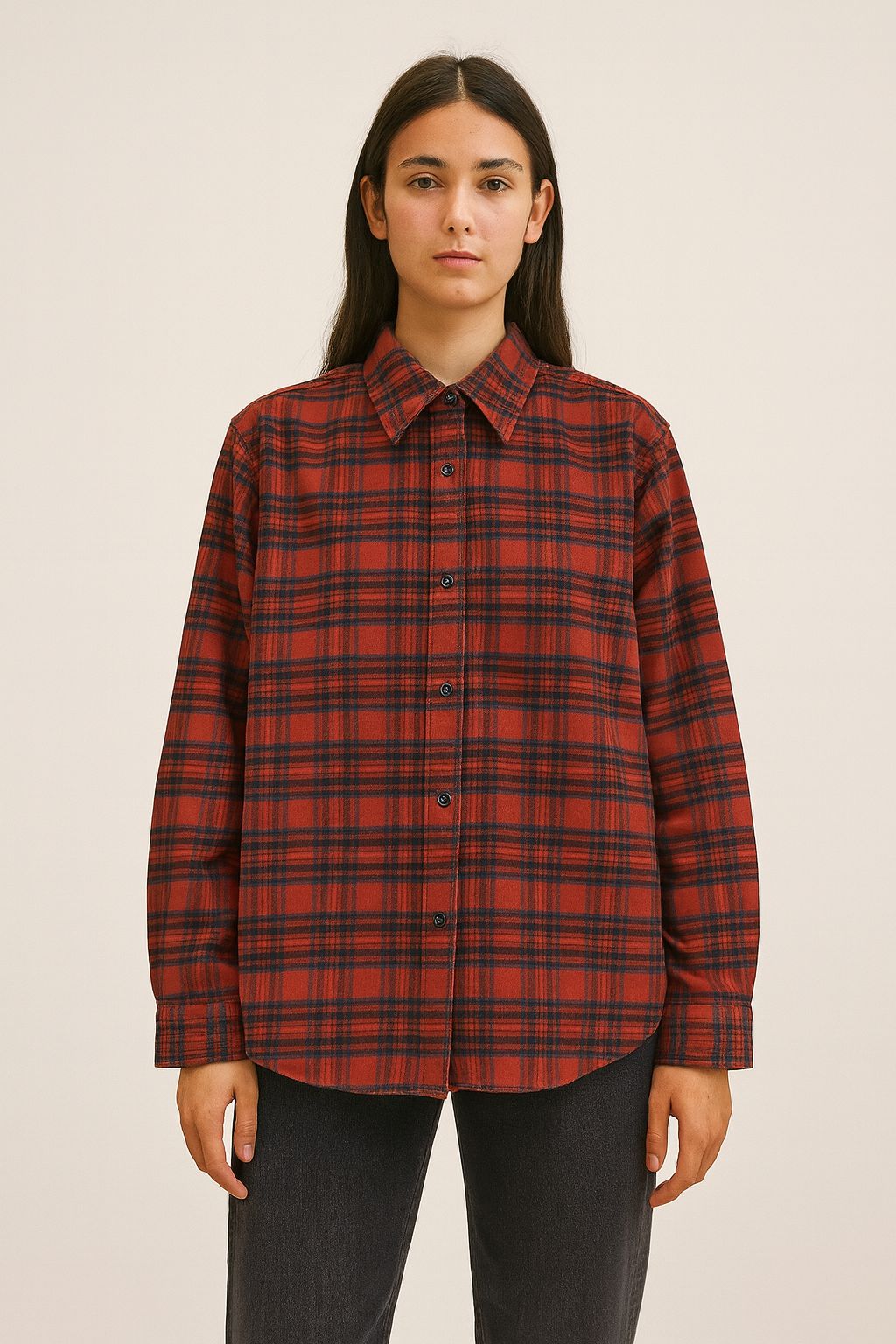 Camicia Flanella Check Donna Green Wash