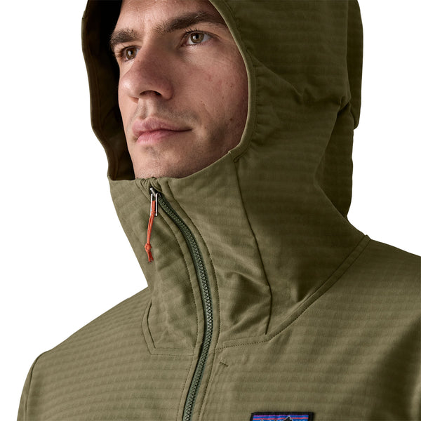 Chaqueta R1 TechFace Hoody Hombre Basin Green