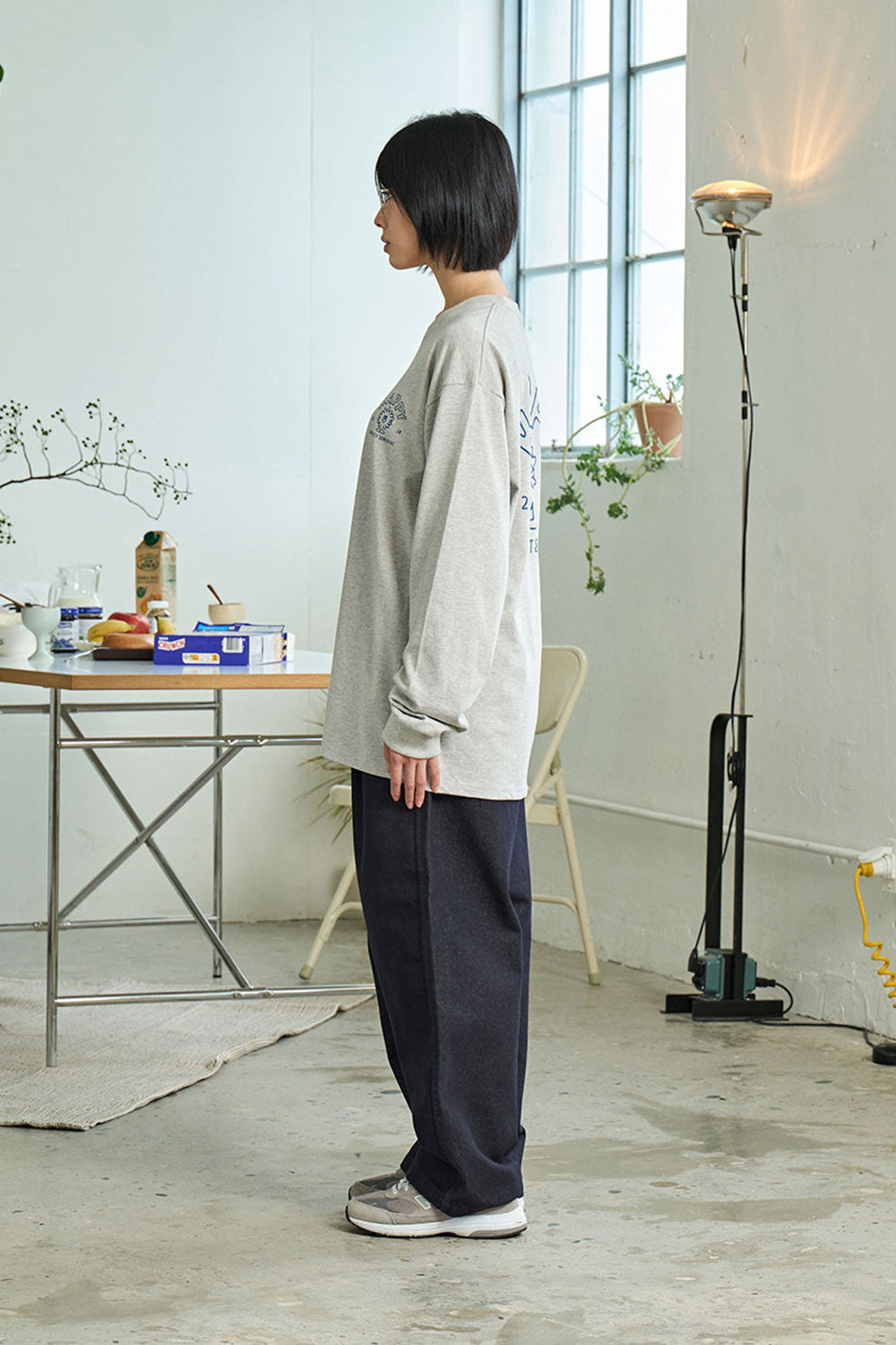 Pantalon Two Tuck Wide Denim Deep Indigo