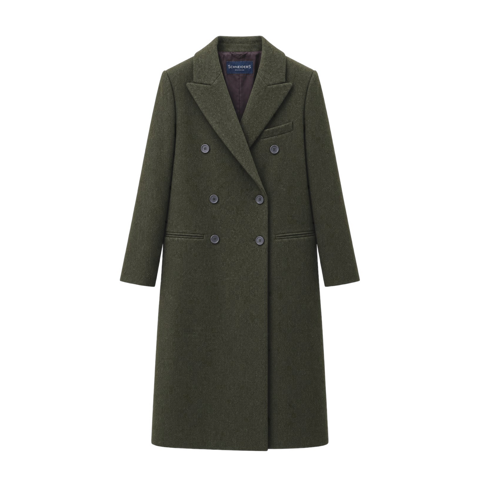 Frau Bella Long Mantel Loden Green