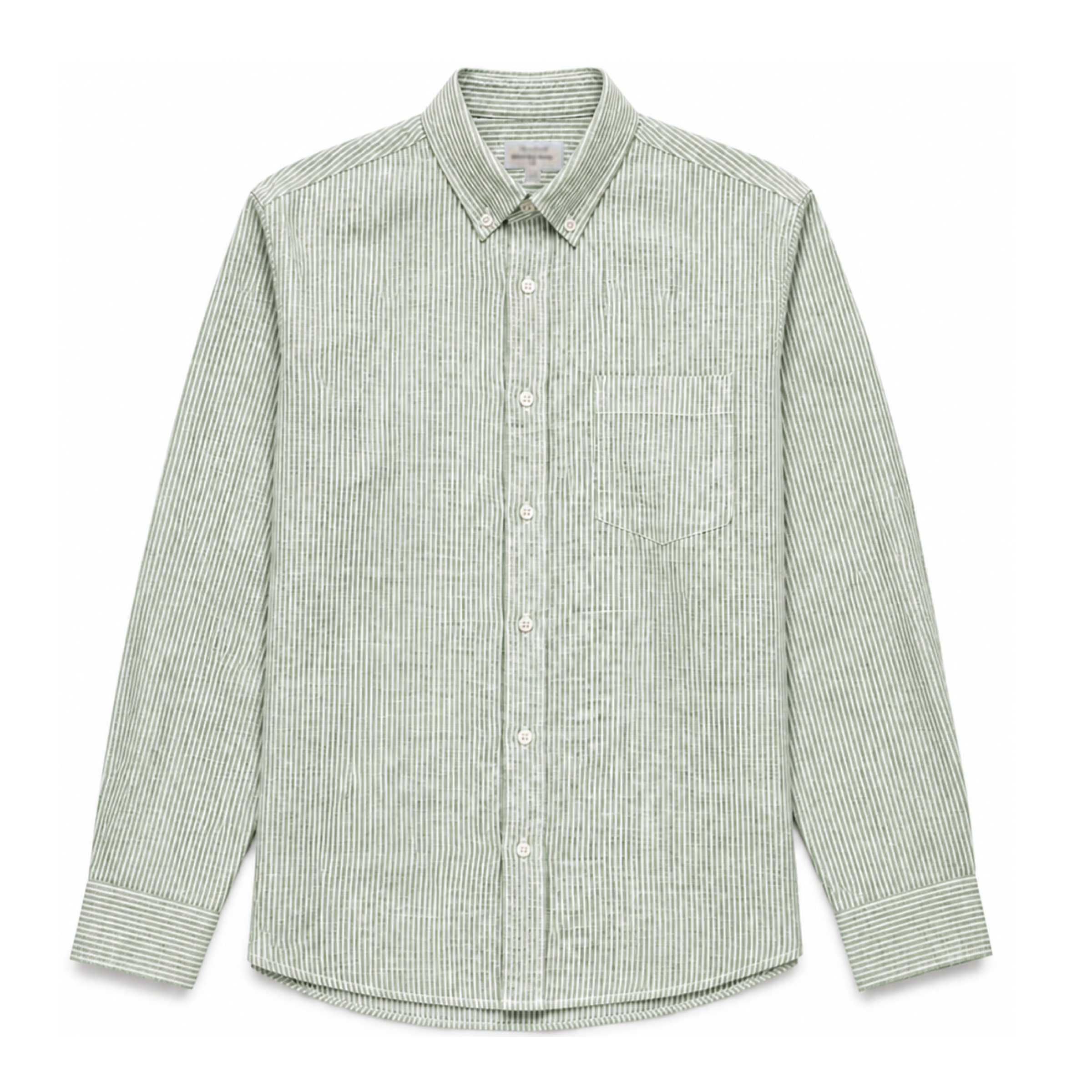 Camisa Pitt Linen Hombre Green/White