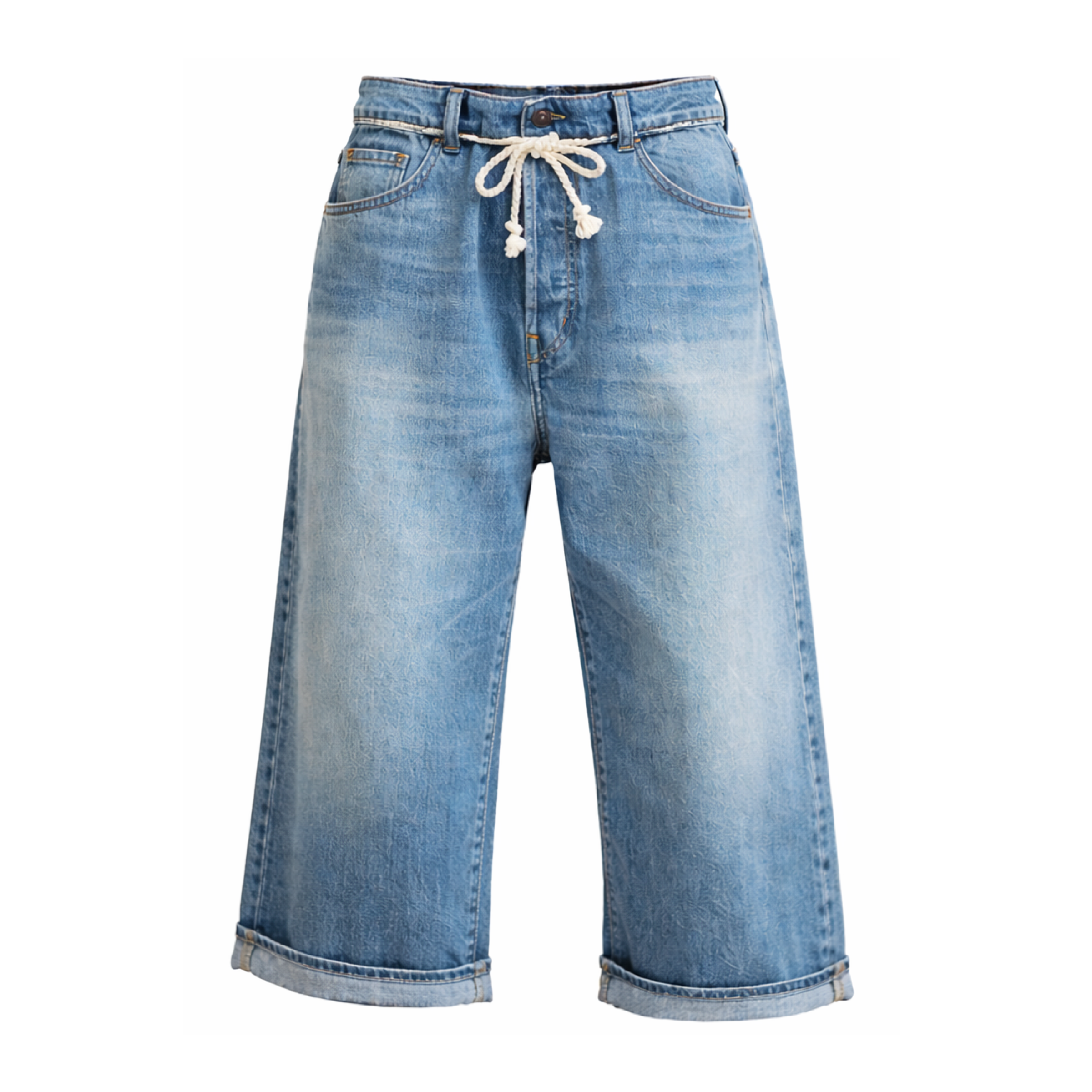 Pantaloni The 50s Selvedge Culotte Jean Donna Light Blue