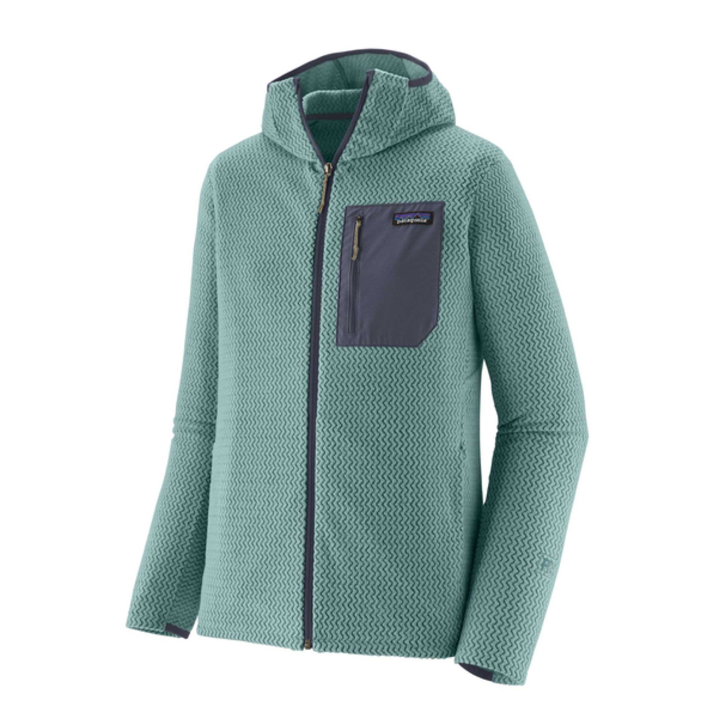 Men's R1 Air Full-Zip Hoody Sweater Blue Sage