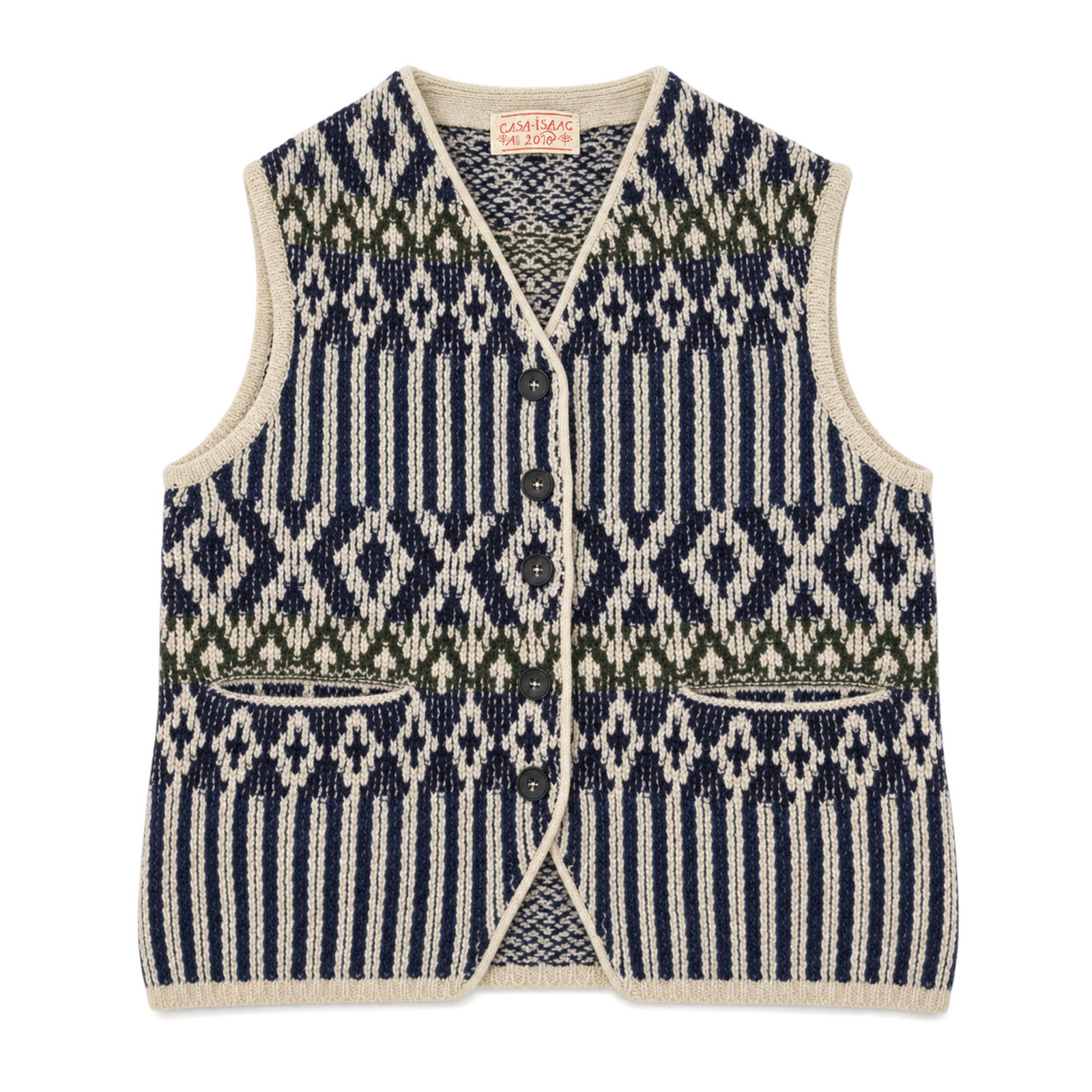 Gilet Folk 6 Donna Blue/Green