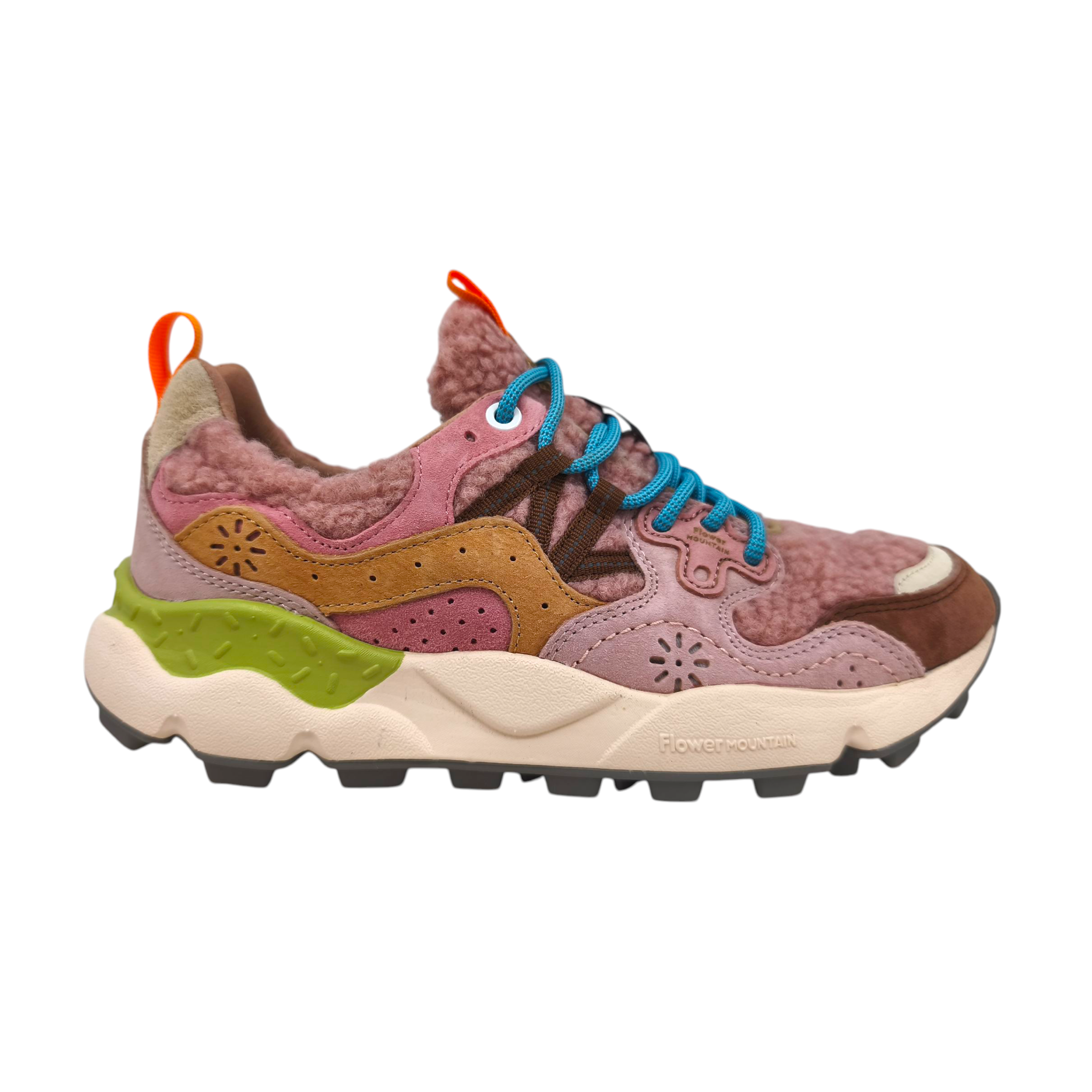 Baskets Yamano 3 Teddy Femme Taupe/Beige/Orange