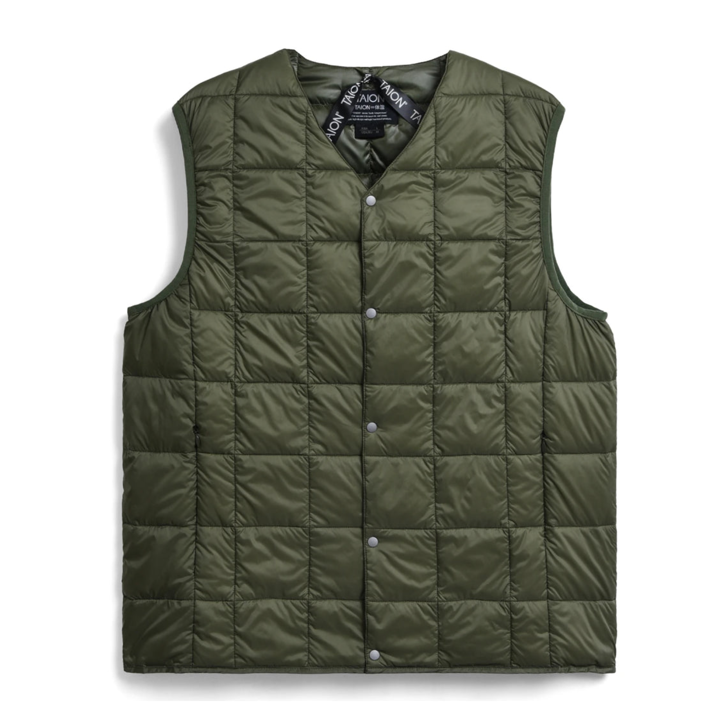 Gilet V-Neck Button Down Dark Olive
