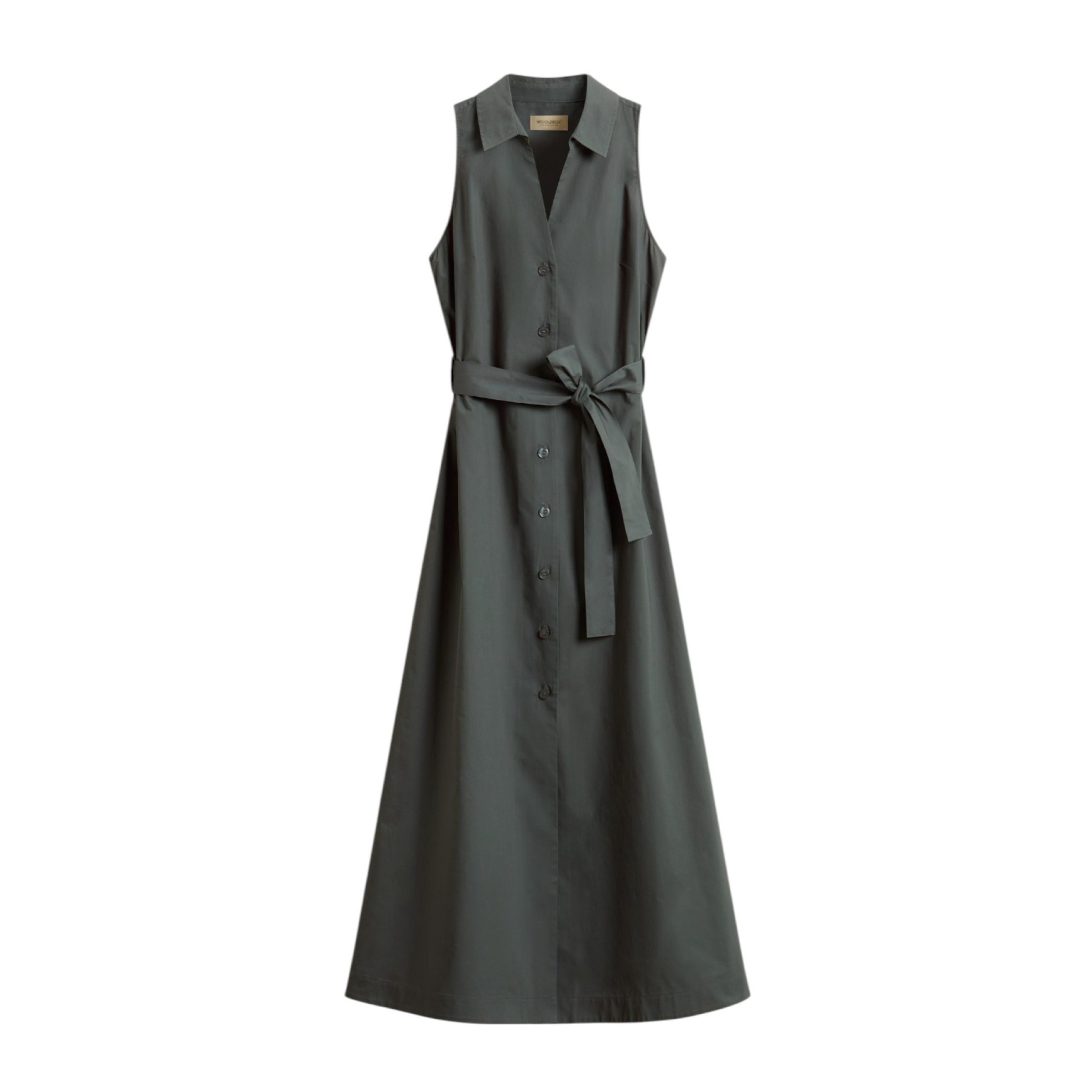 Women's Chemisier Poplin Cotton Dress Forest Veil