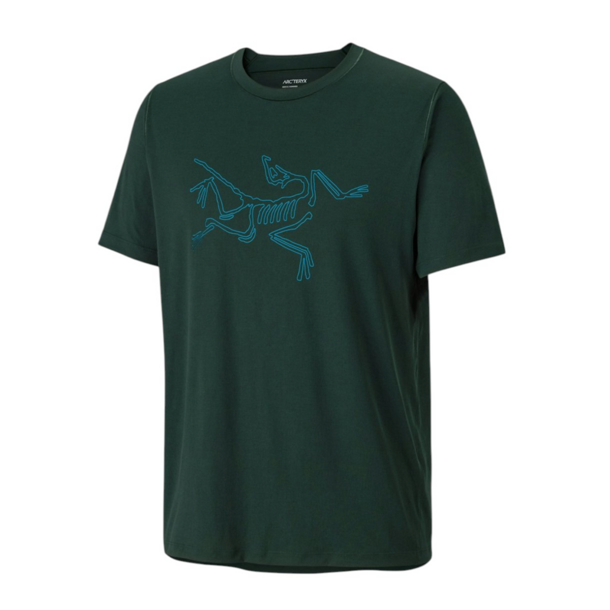 Herr T-shirt Cormac med logga Mörk jade/aqua