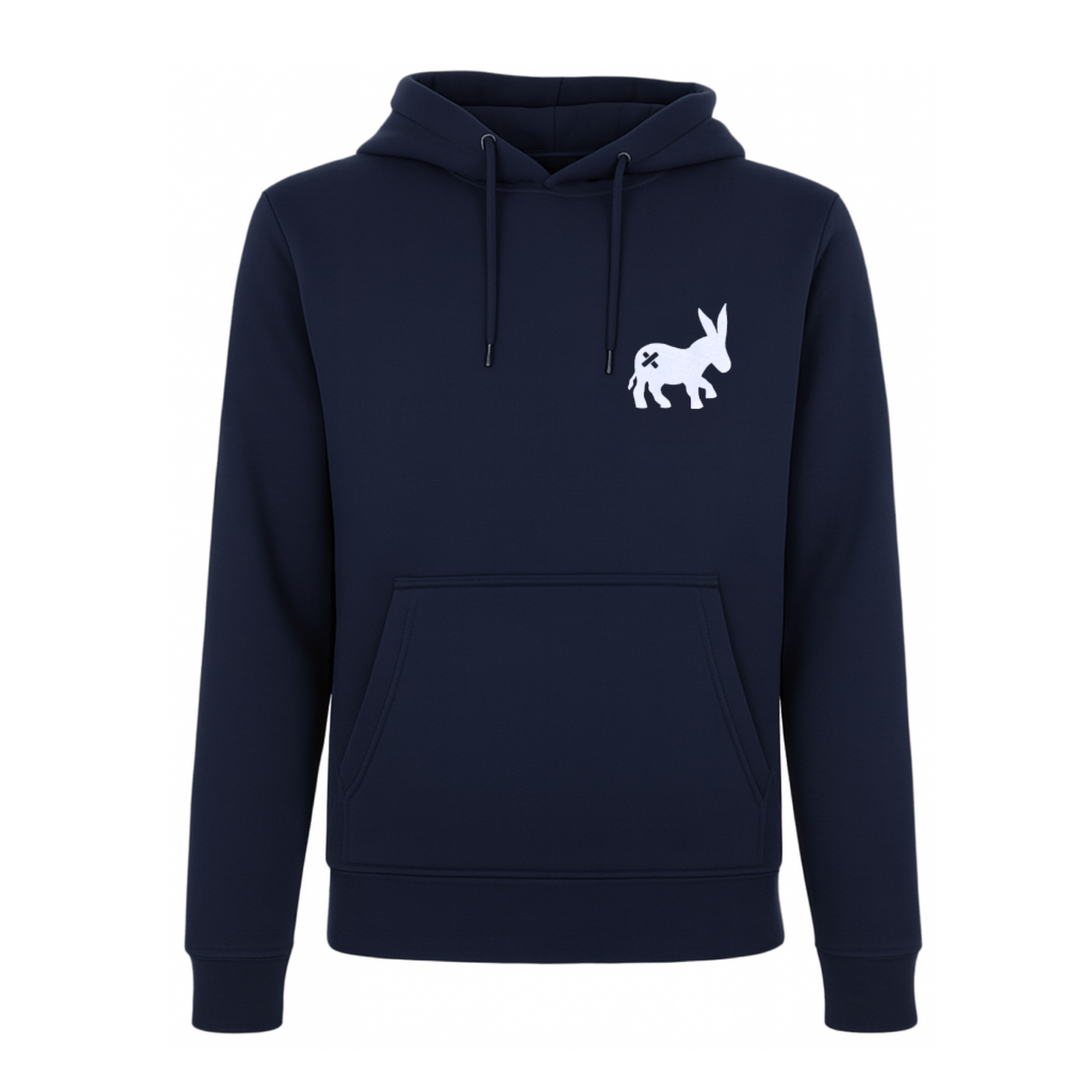 Mann Hoodie Pullover Navy Blue/White