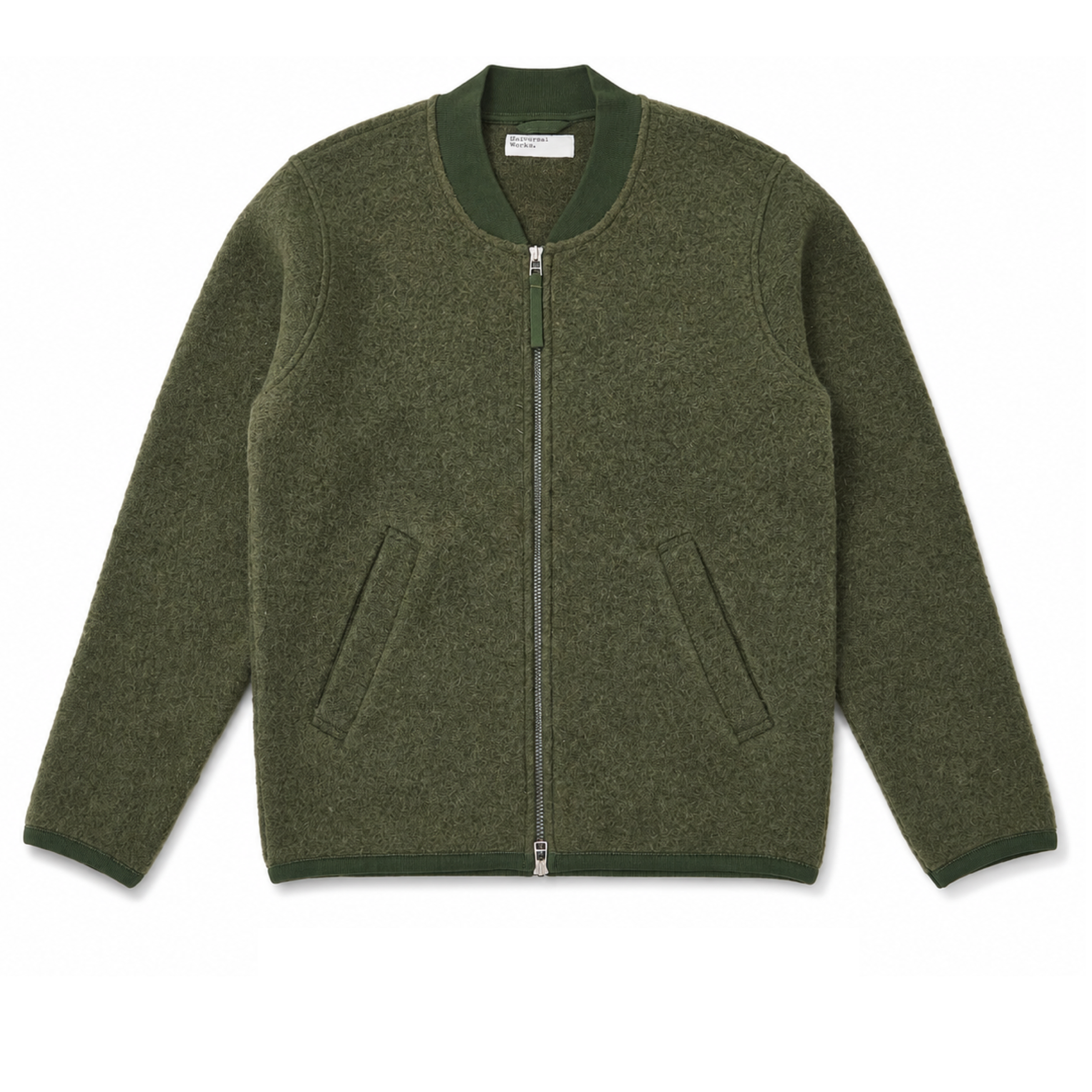 Mann Zip Bomber Jacke Olive