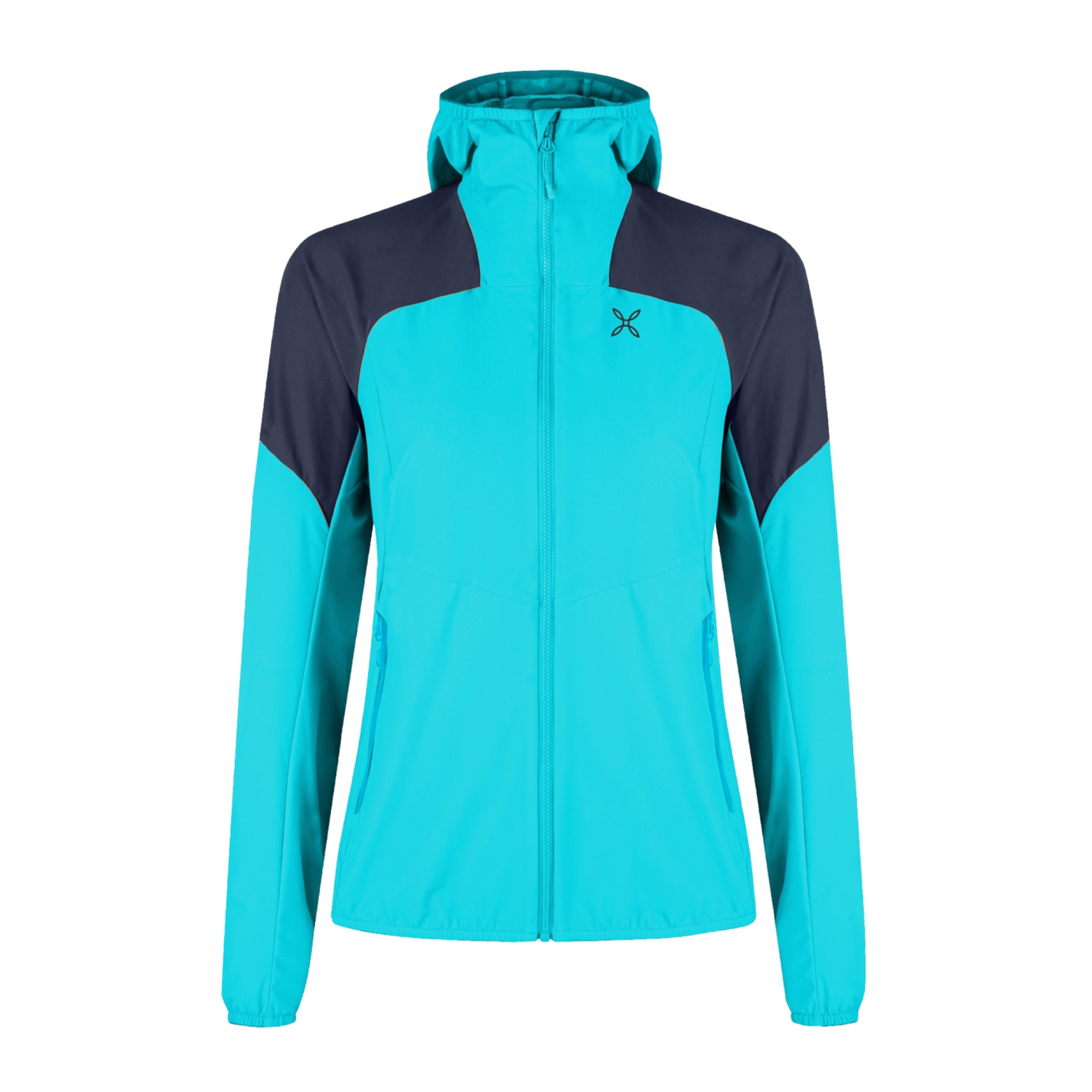 Chaqueta Rise Hooded Mujer Turquise/Graphite Blue