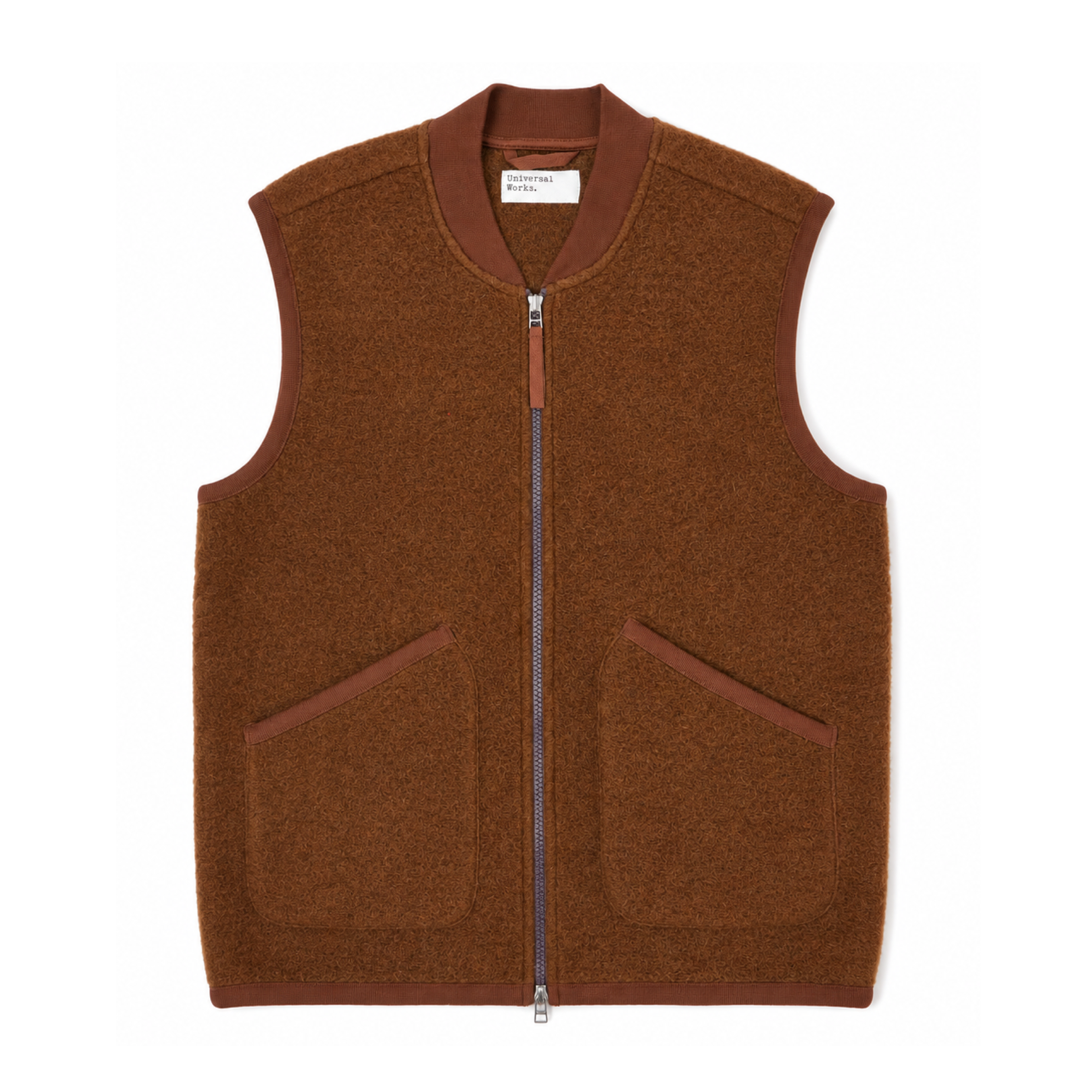 Gilet Zip Waistcoat Uomo Cacao