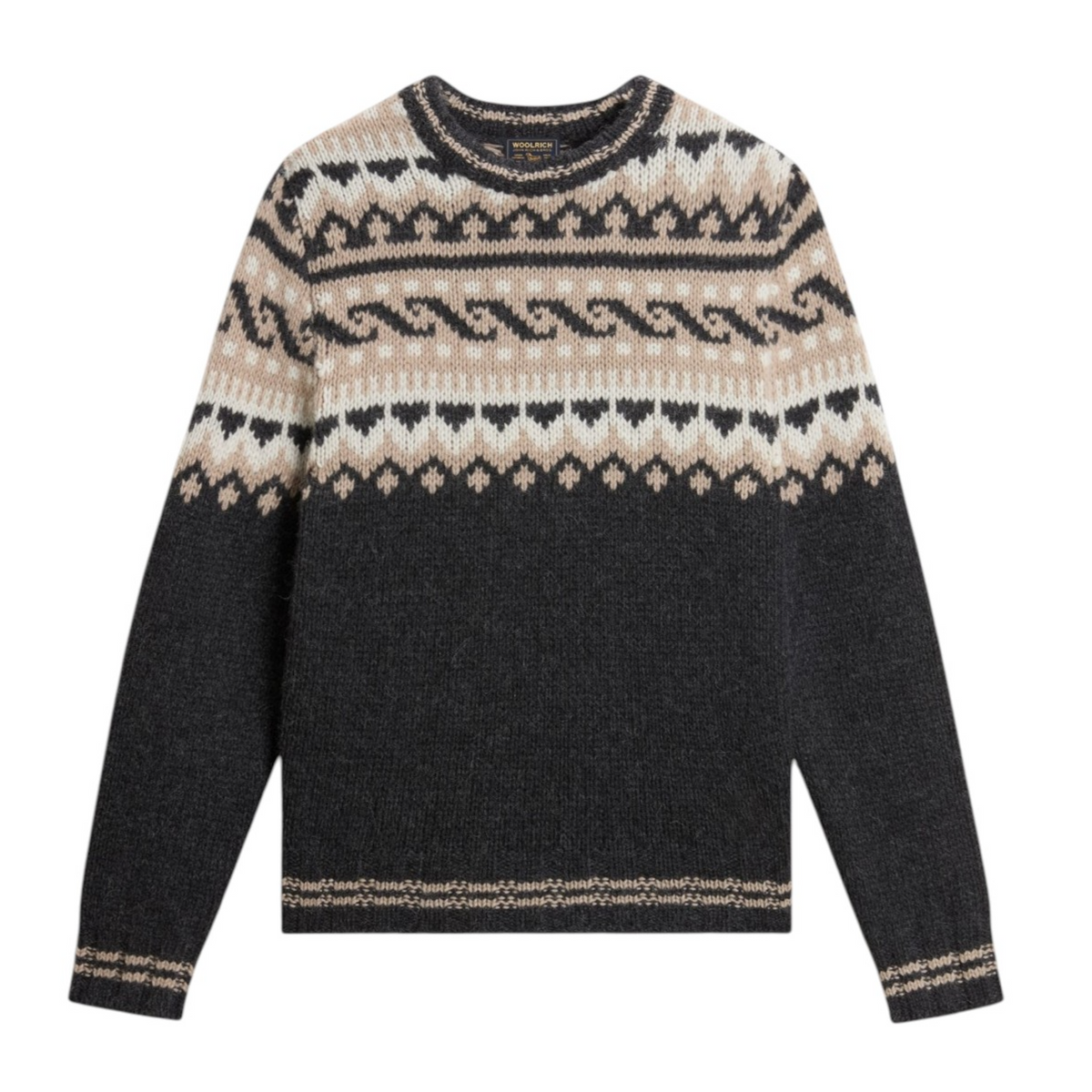 Mann Fair Isle Pullover Charcoal Grey