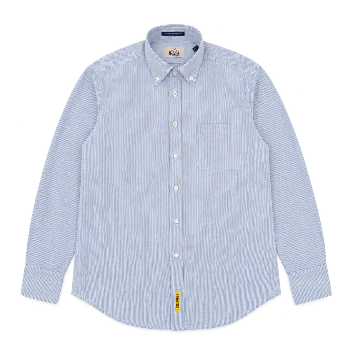 Mann Bradfort Stripe Hemd Powder Blue/White