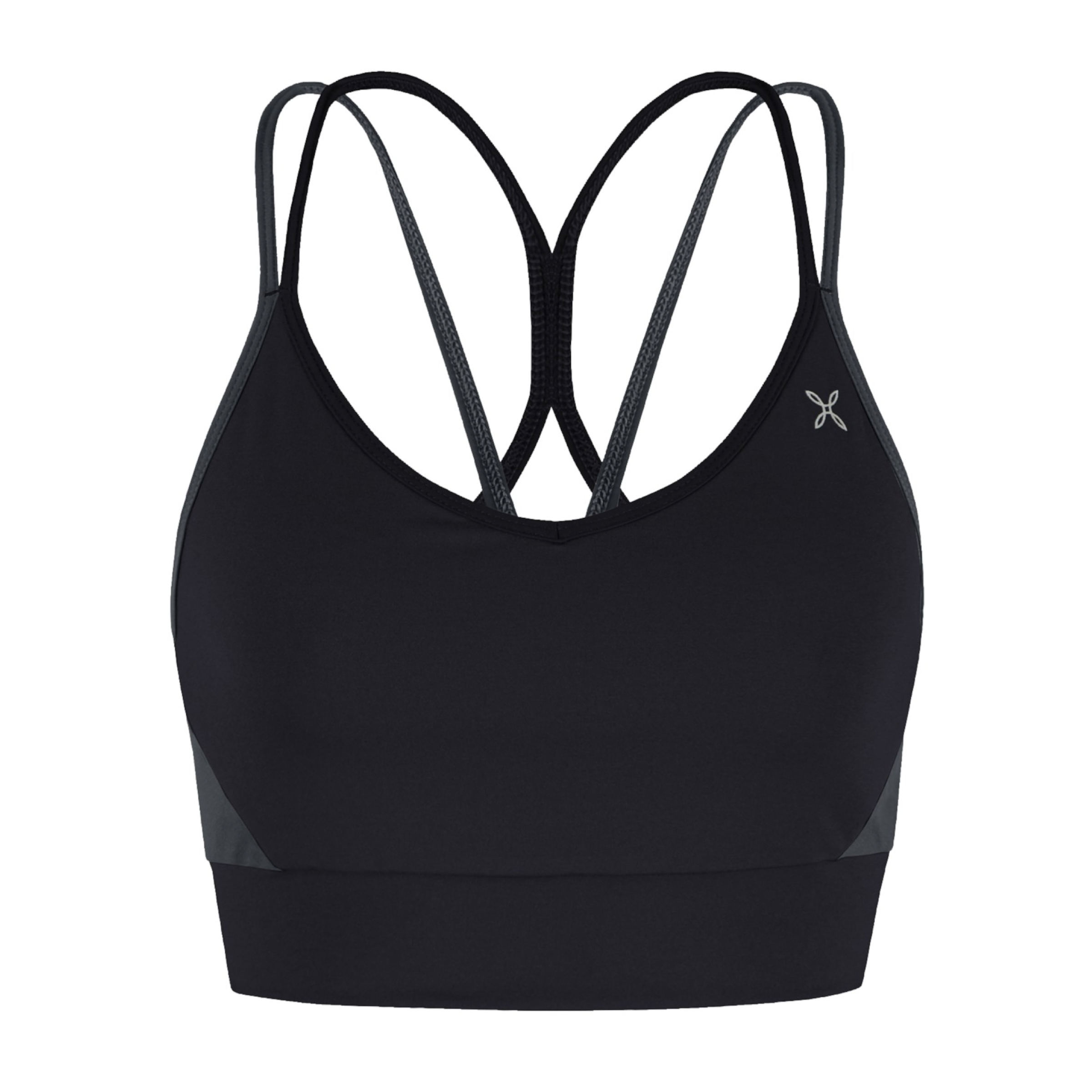 Frau Crimp Cross Top Black/Piombo