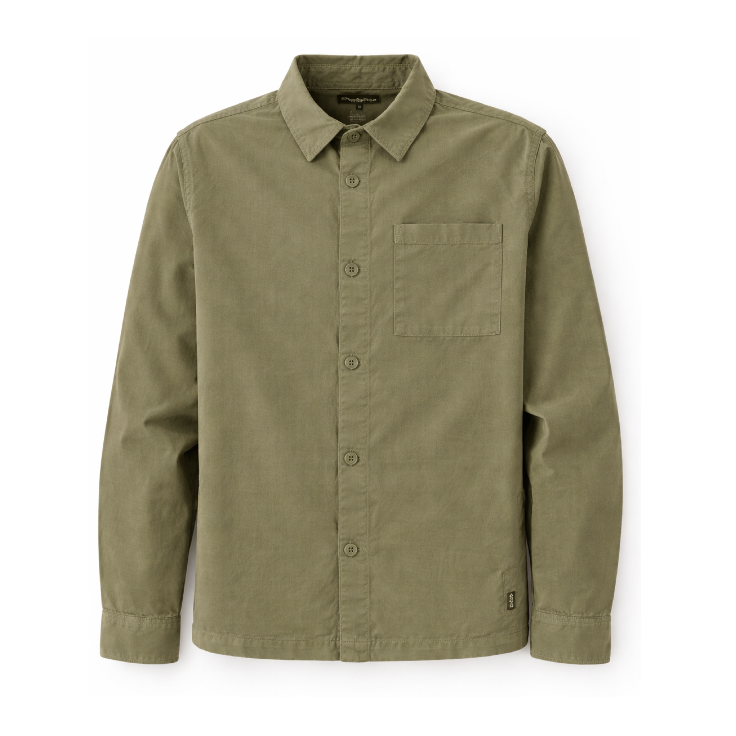 Camicia Washed Overshirt Uomo Smokey Olive