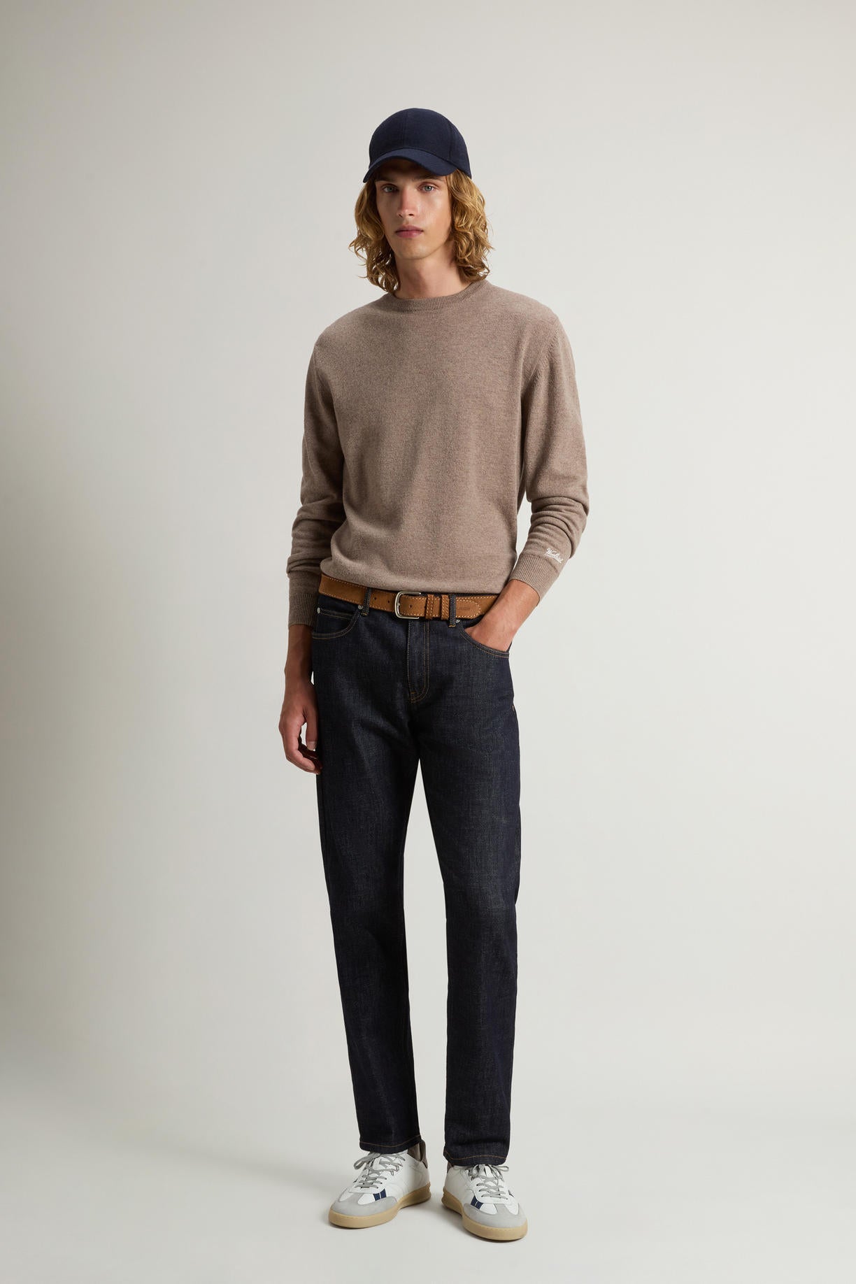 Maglia Lambswool Crewneck Uomo Mocha Meringue