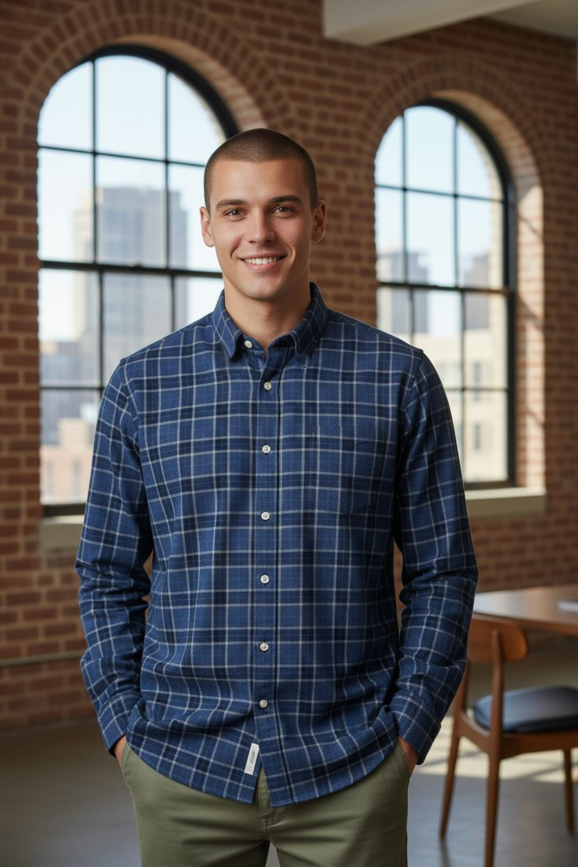 Chemise Paul Flanel Homme Blue