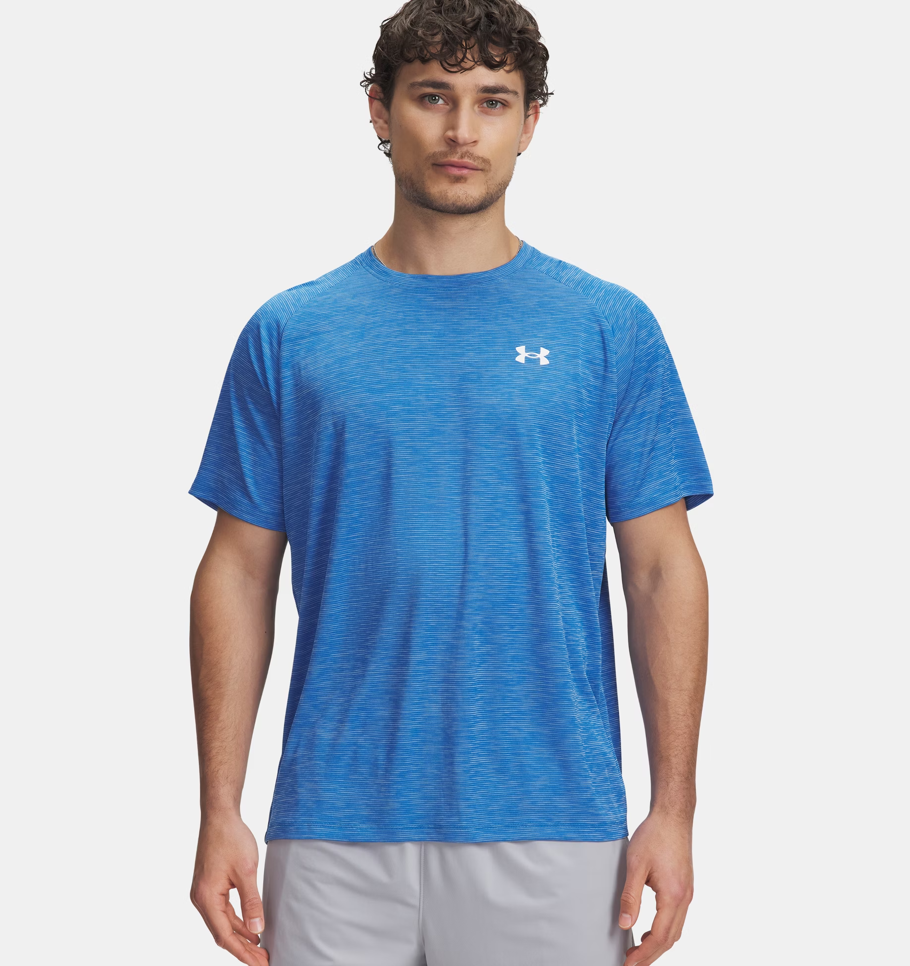 Camiseta Tech Textured Hombre Blue Atlantis