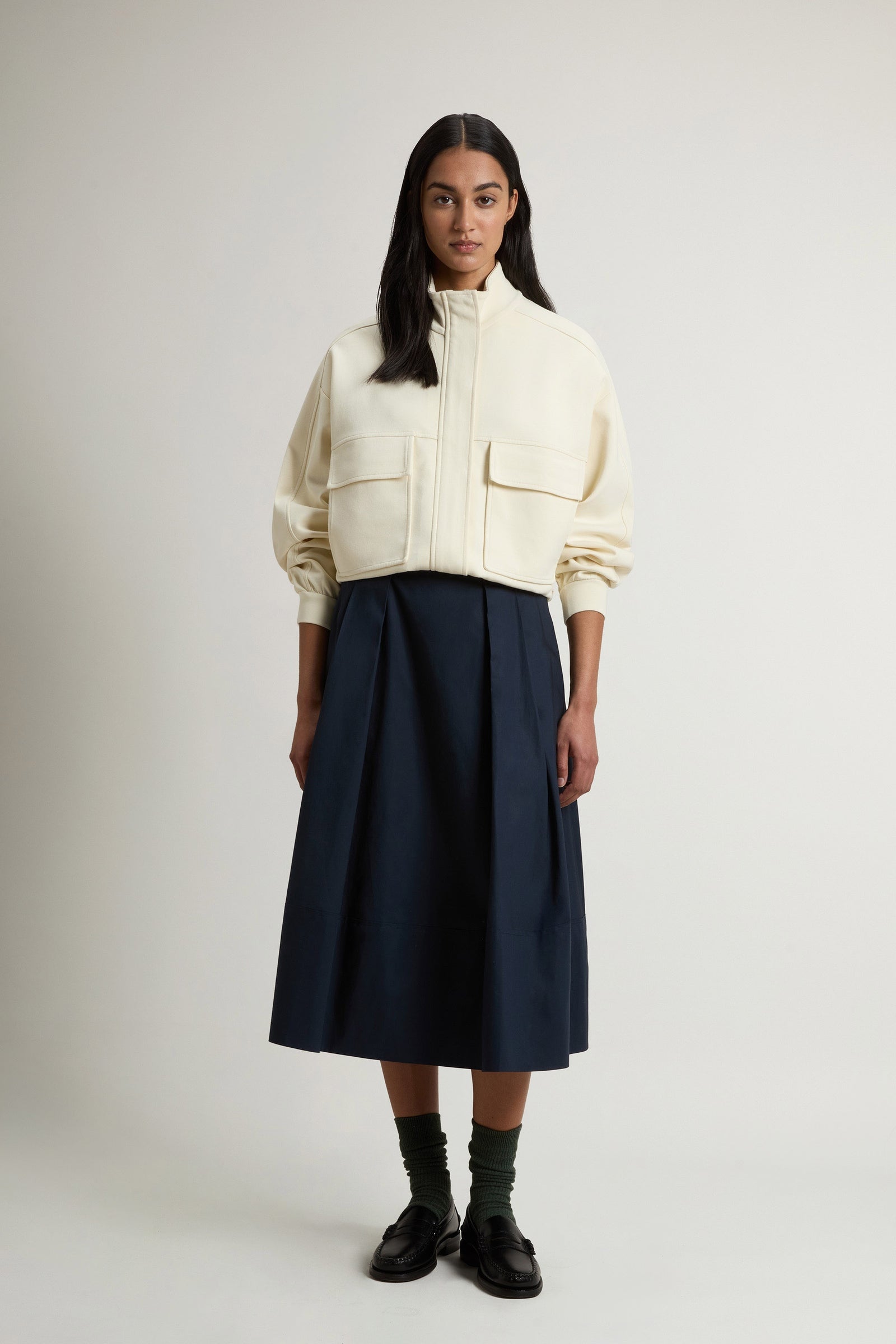 Gonna Cotton Poplin Donna Melton Blu