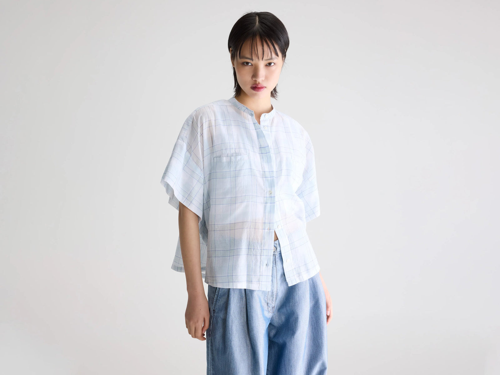 Camicia Cloe Donna Agua Verde/White