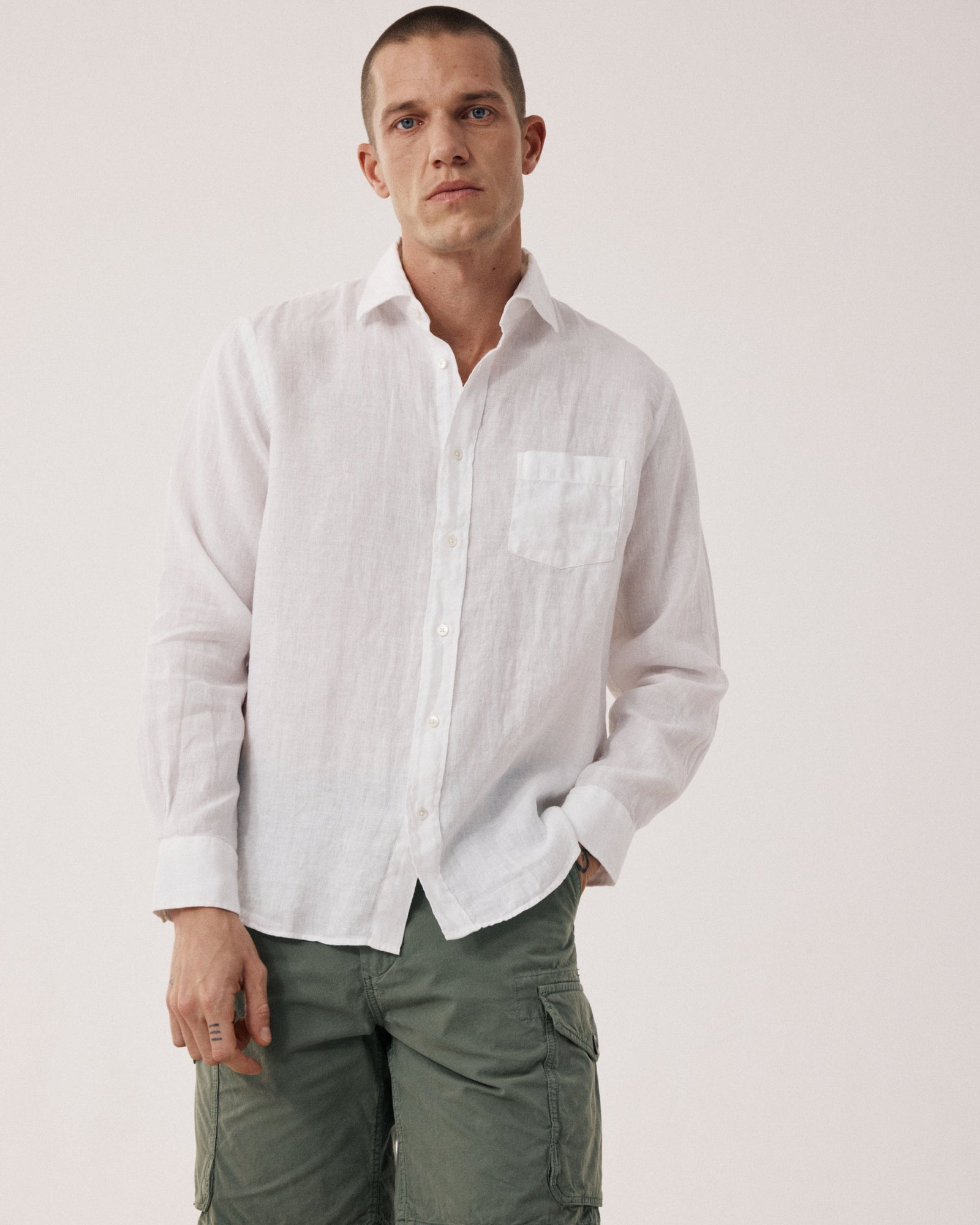 Camicia Paul Linen Uomo Bianca
