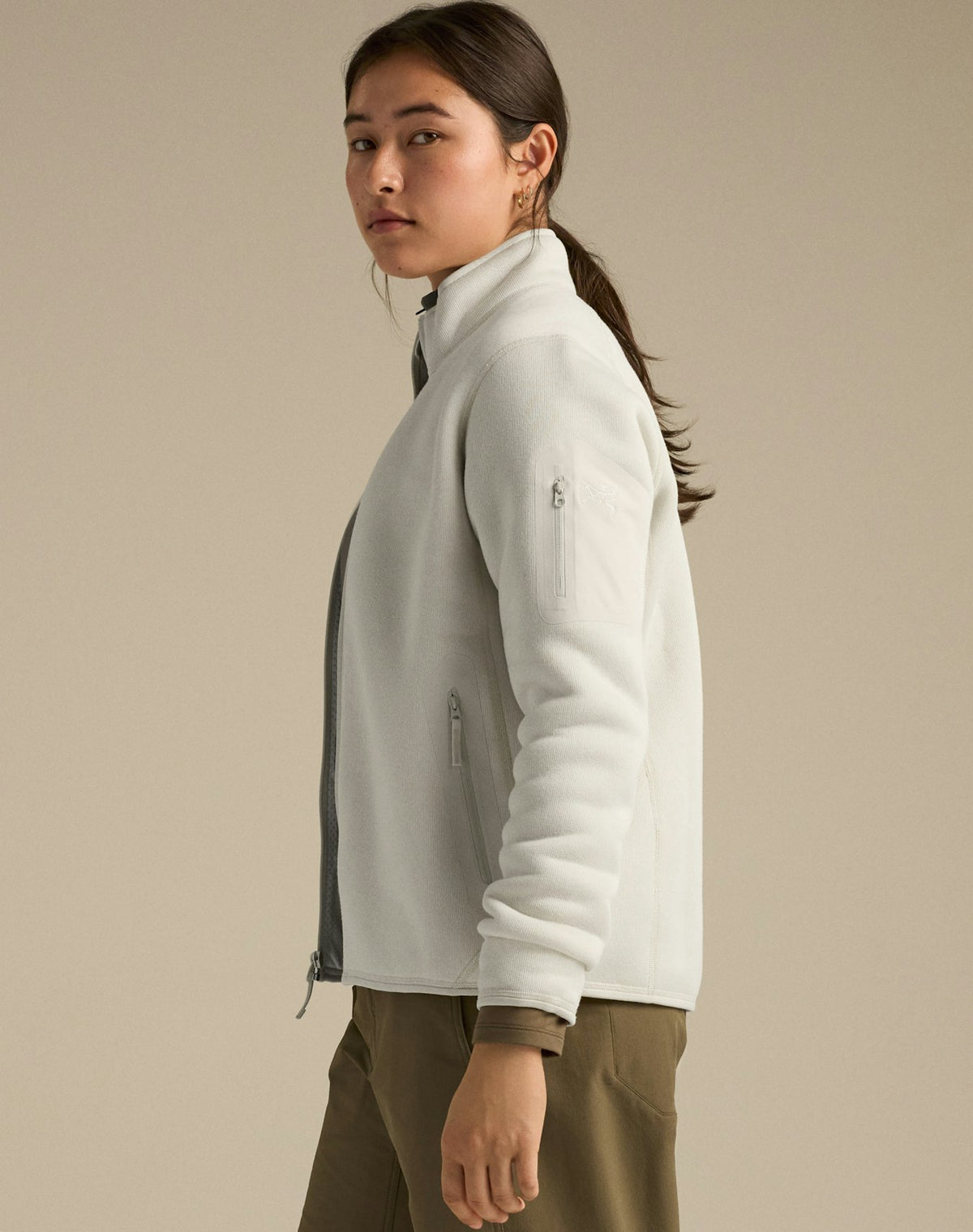 Cardigan Covert Feminino Arc Silk Heather/Salt