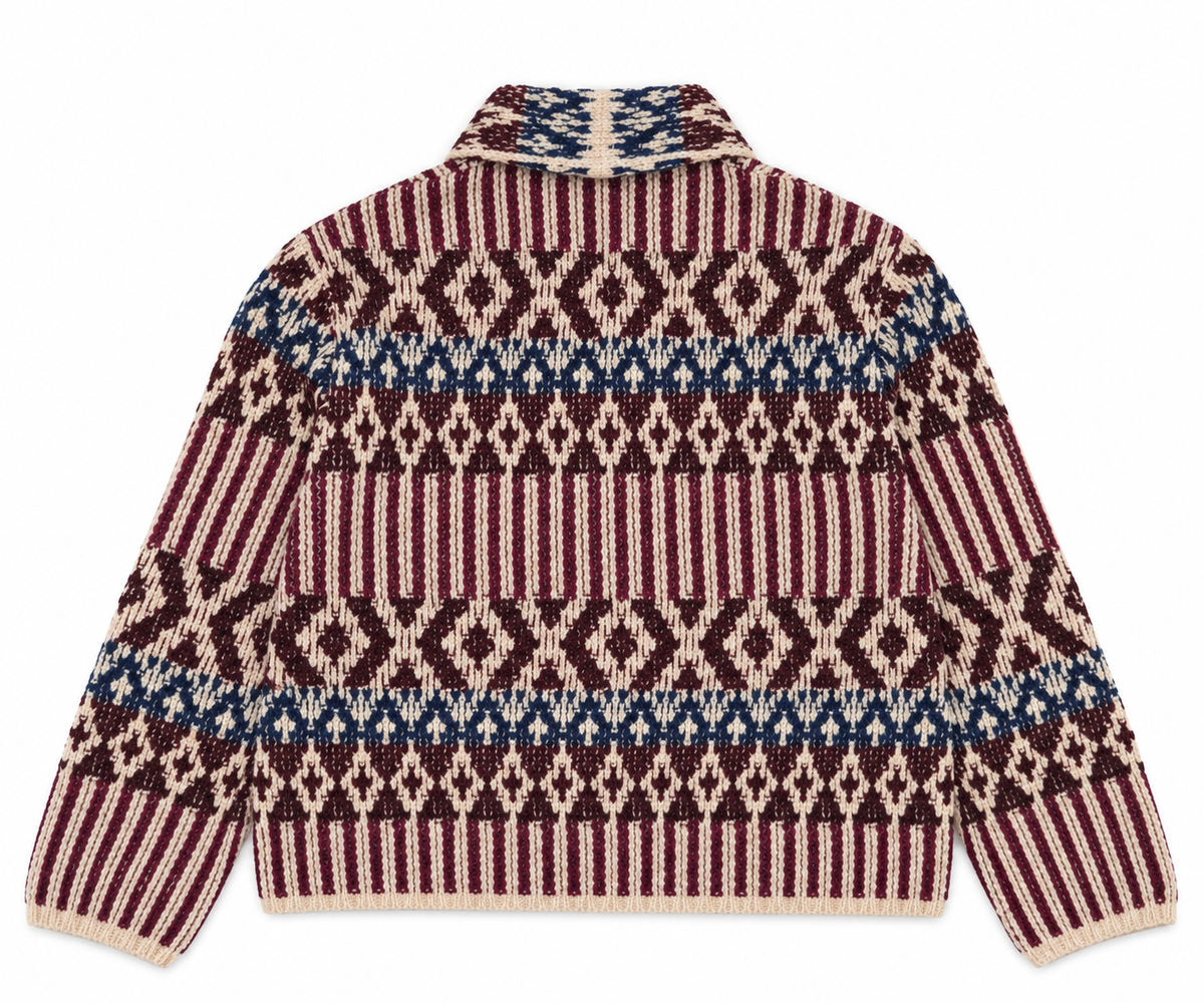Maglia Folk 6 Donna Wine/Indigo