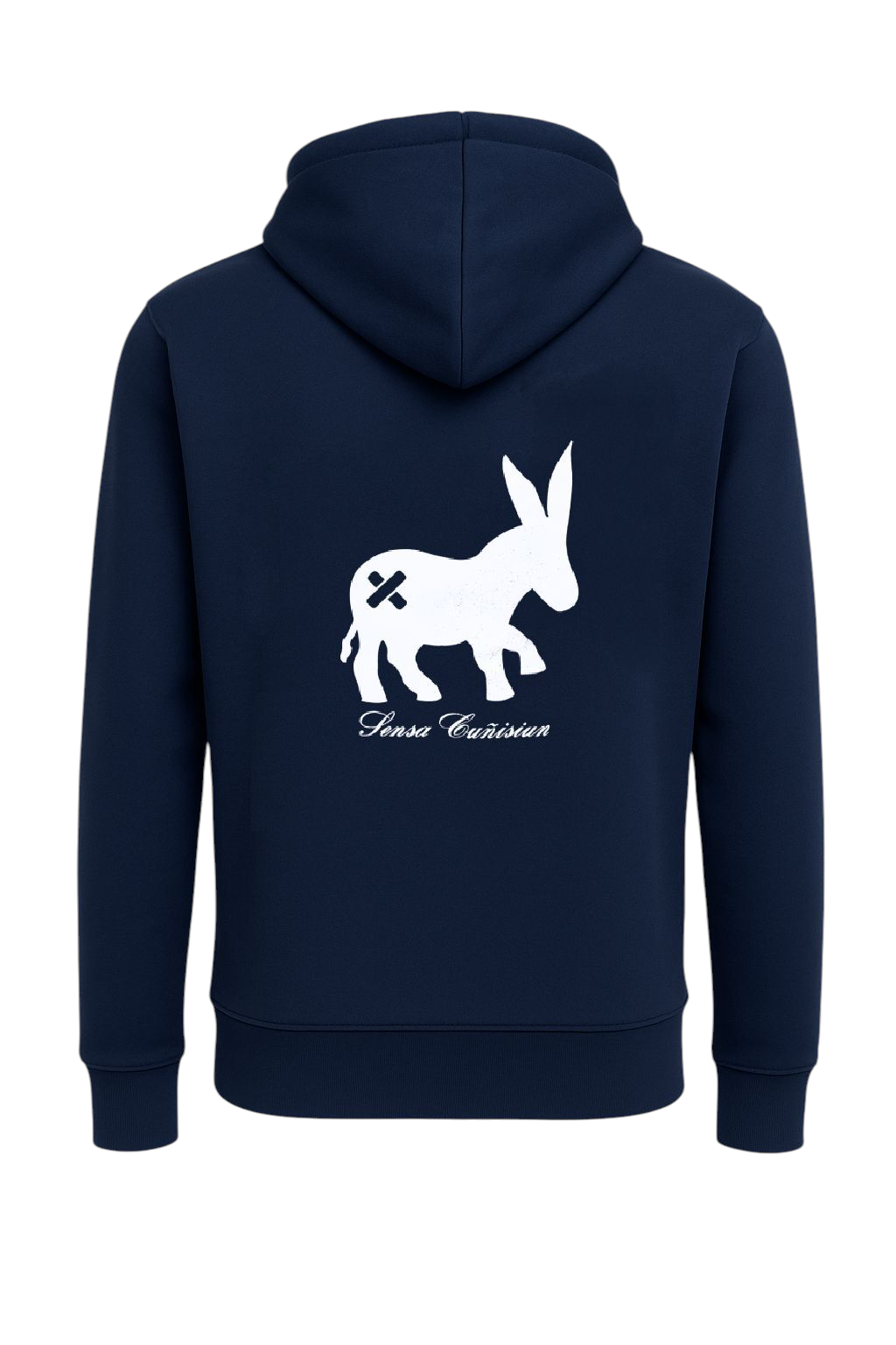 Women's Hoodie Full-Zip Sweater Navy Blue/White
