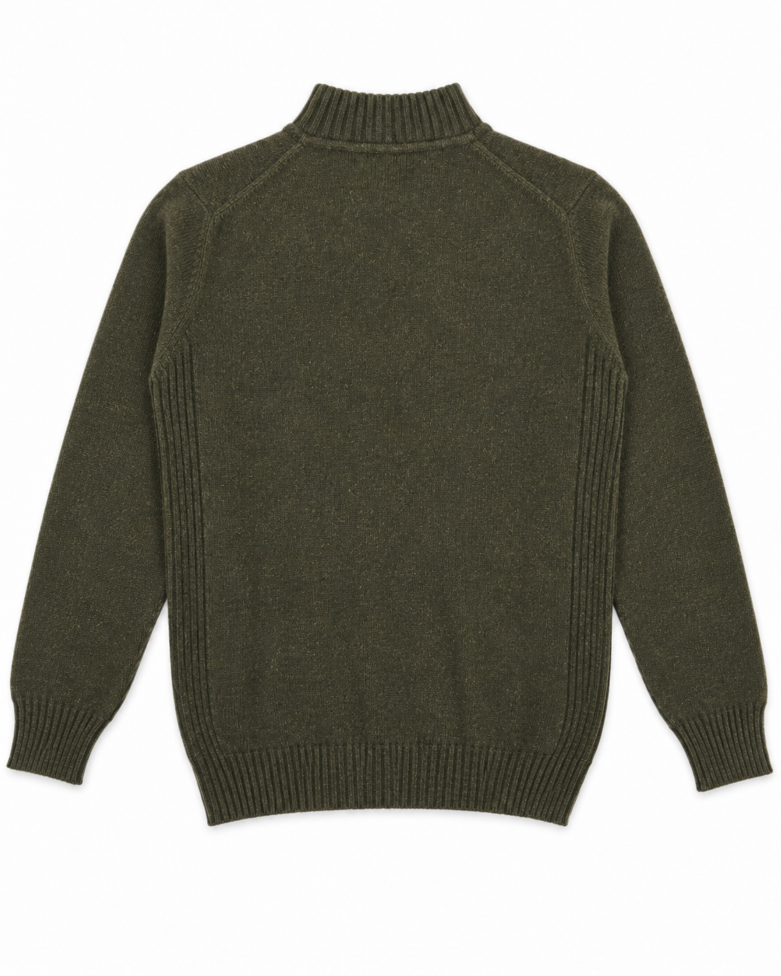 Maglia Essential Lambswool Zip Uomo Sage Green