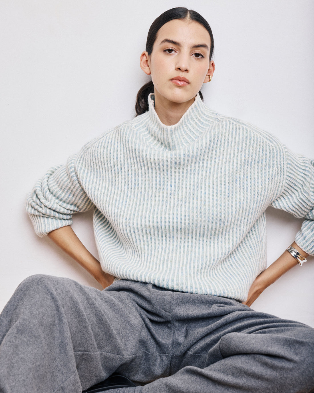 Maglia Myatis Donna Off White/Jade Green