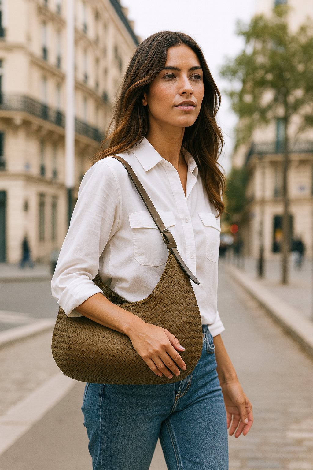 Borsa Mezza Luna Donna Khaki